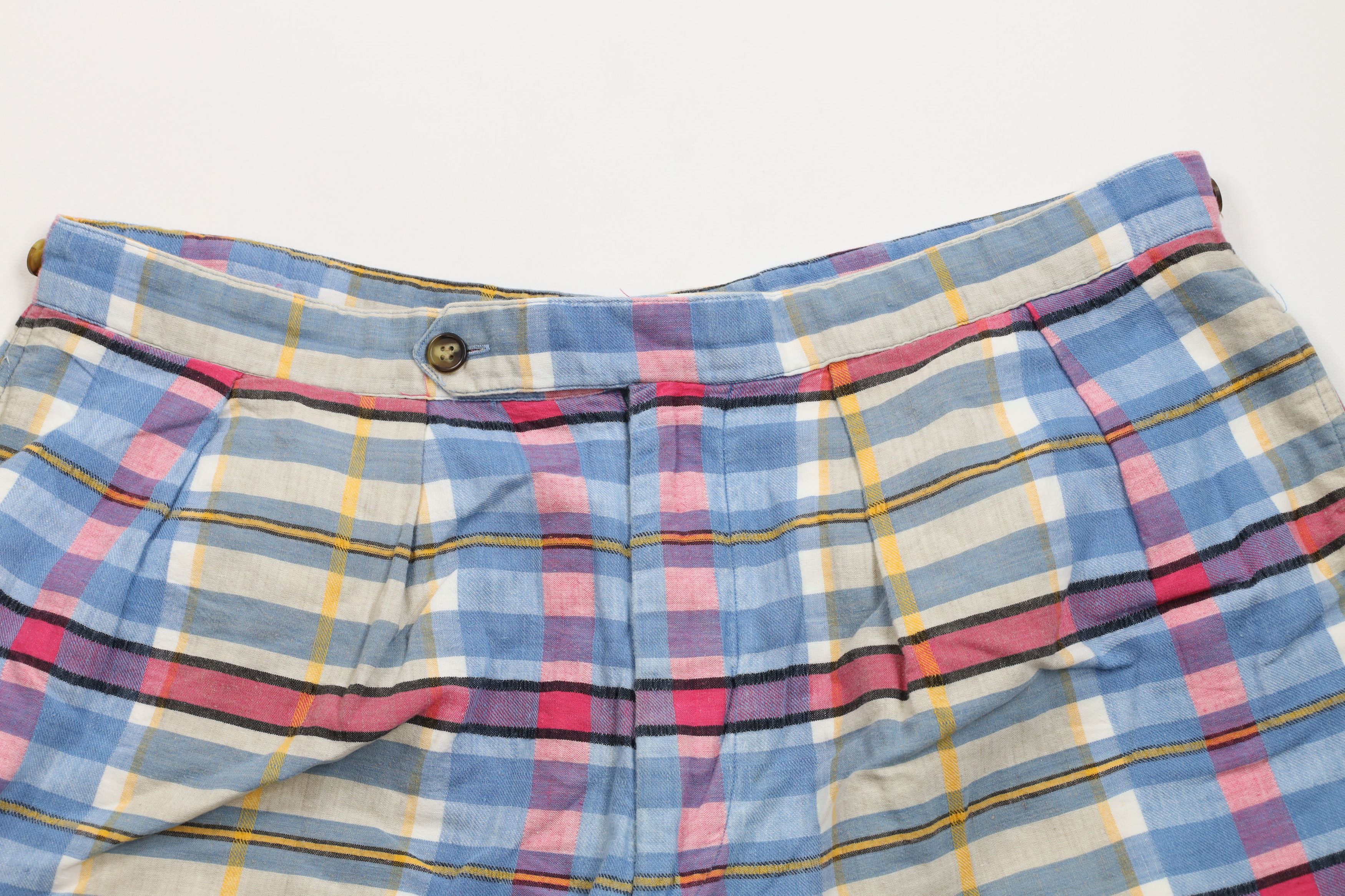 Vintage Vintage 90s Streetwear Madras Plaid Flannel Chino Shorts Size US 36 / EU 52 - 2 Thumbnail