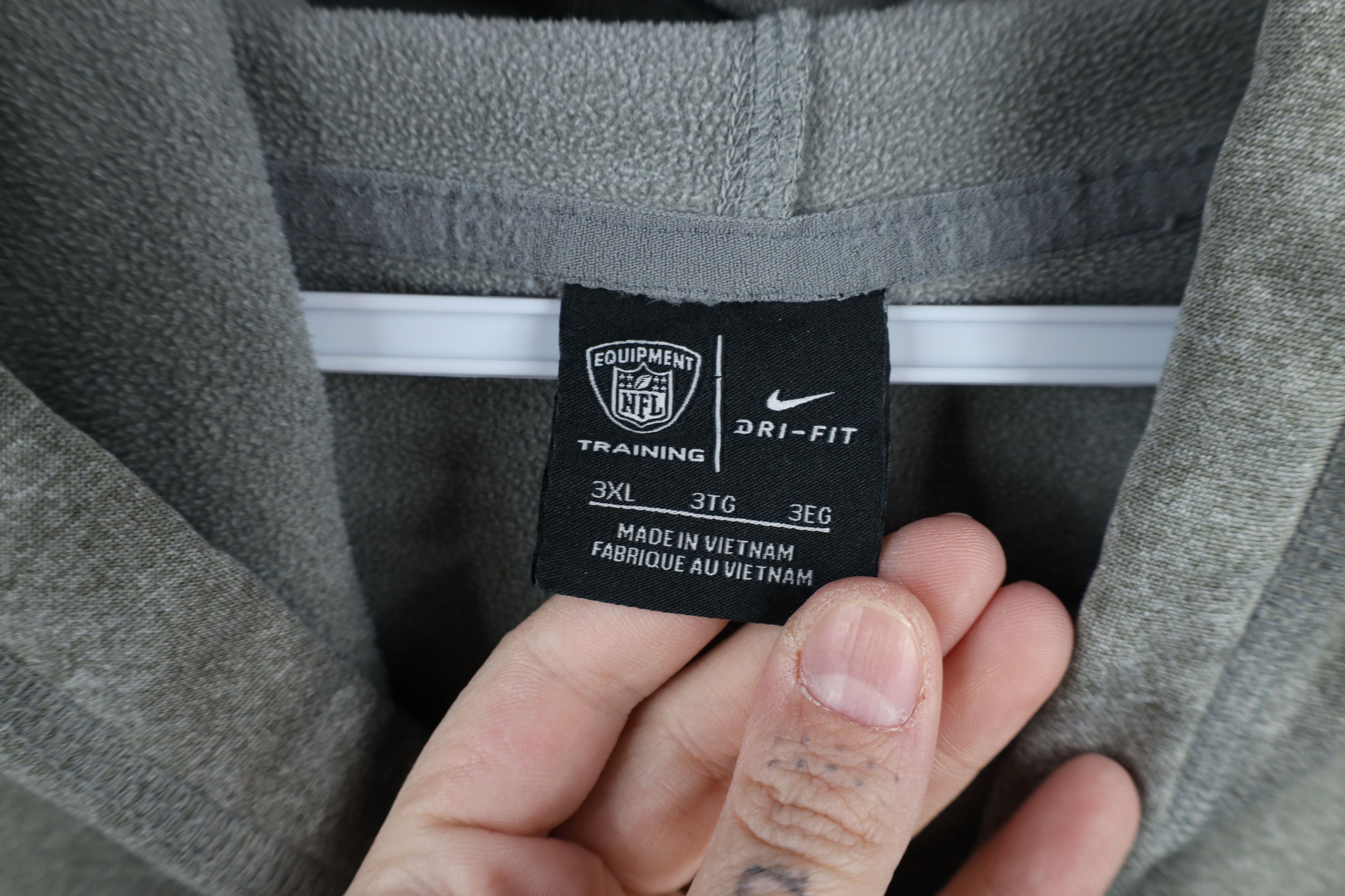 Nike × Vintage Nike Cropped Detroit Lions Football Hoodie Sweatshirt Gray Size 3XL / US 20-22 - 10 Thumbnail