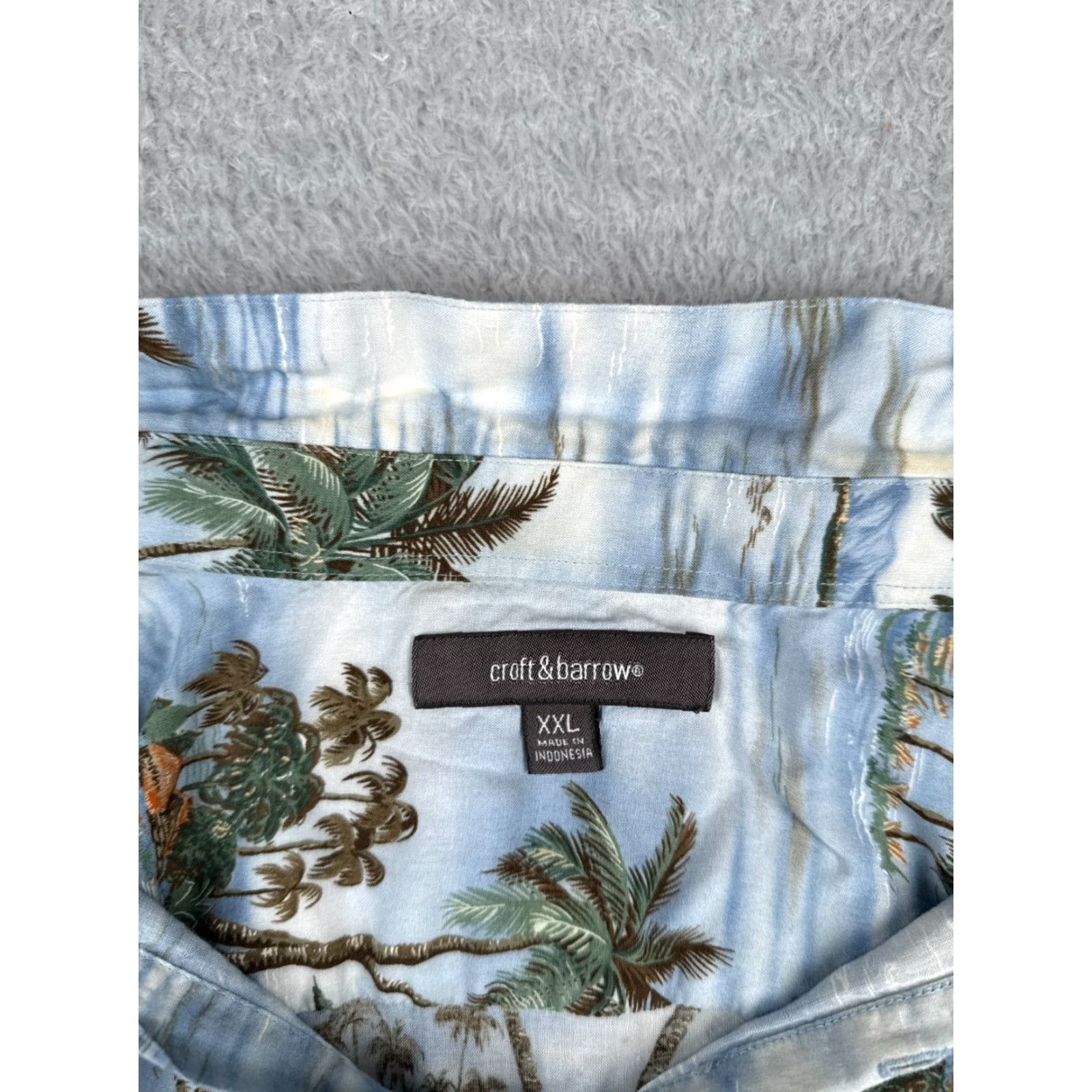 Croft & Barrow VINTAGE Croft & Barrow Shirt Men 2XL Blue Hawaiian Floral Button-Up Rayon Short Sleeve Aloha Beach Outdoor Pattern Mens Size US XXL / EU 58 / 5 - 3 Thumbnail