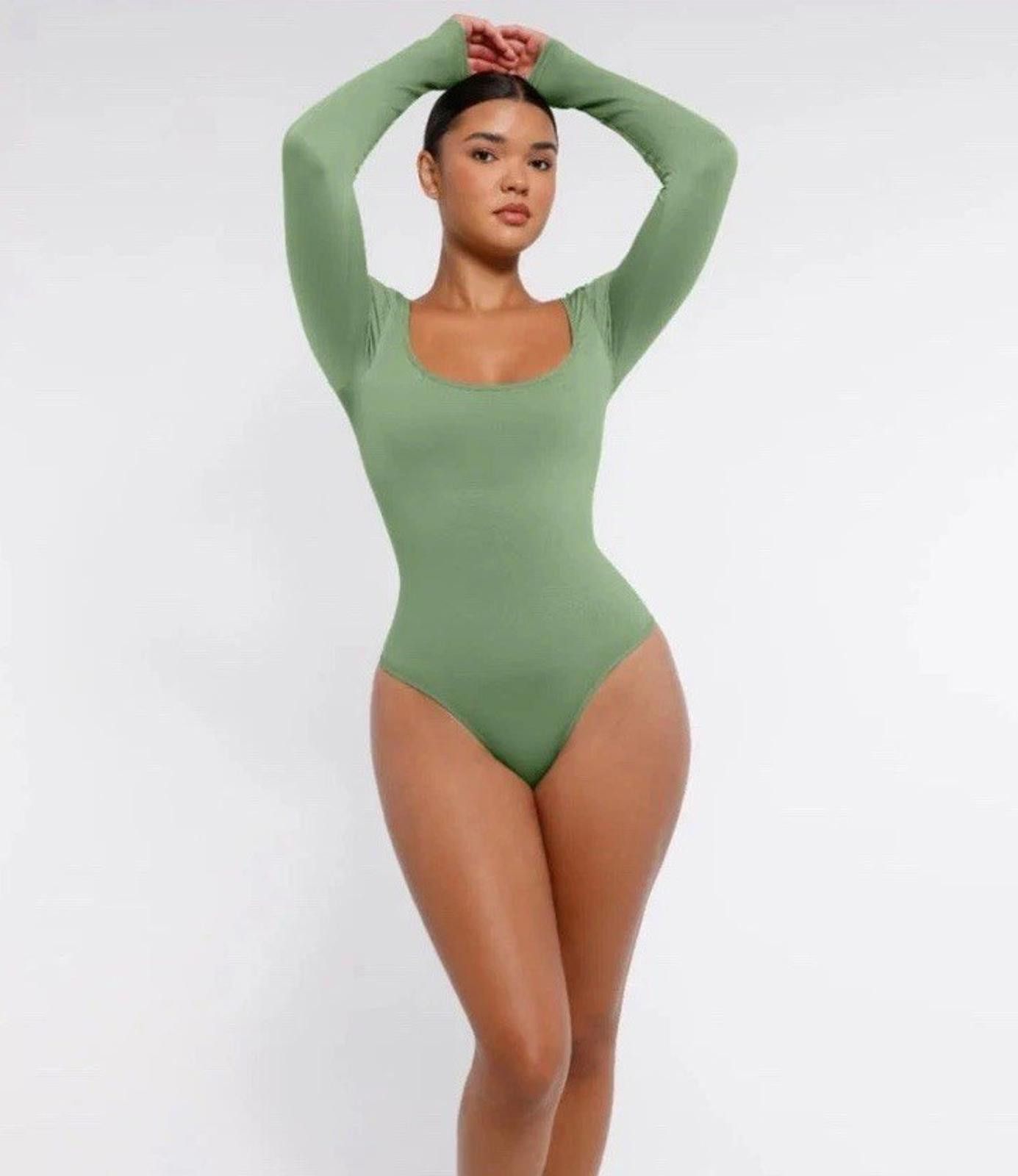 Other Long Sleeve Green Thong Bodysuit 360 Waist Control Size 2XL Size ONE SIZE - 1 Thumbnail
