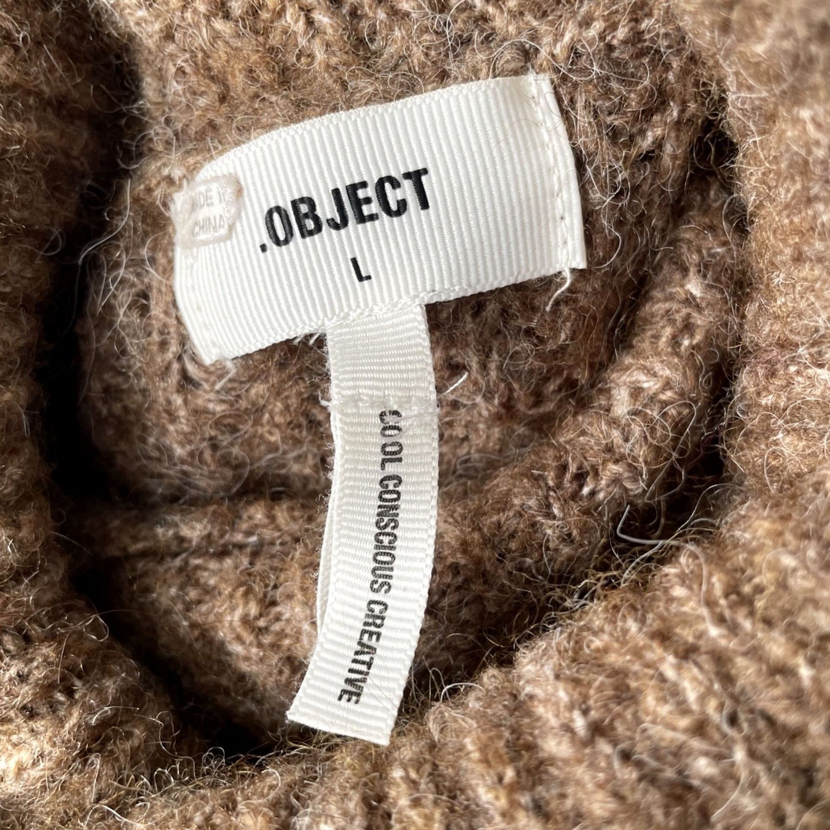 Vintage Object Sweater Womens Large Brown Cable-Knit Turtleneck Pullover Size L / US 10 / IT 46 - 3 Thumbnail