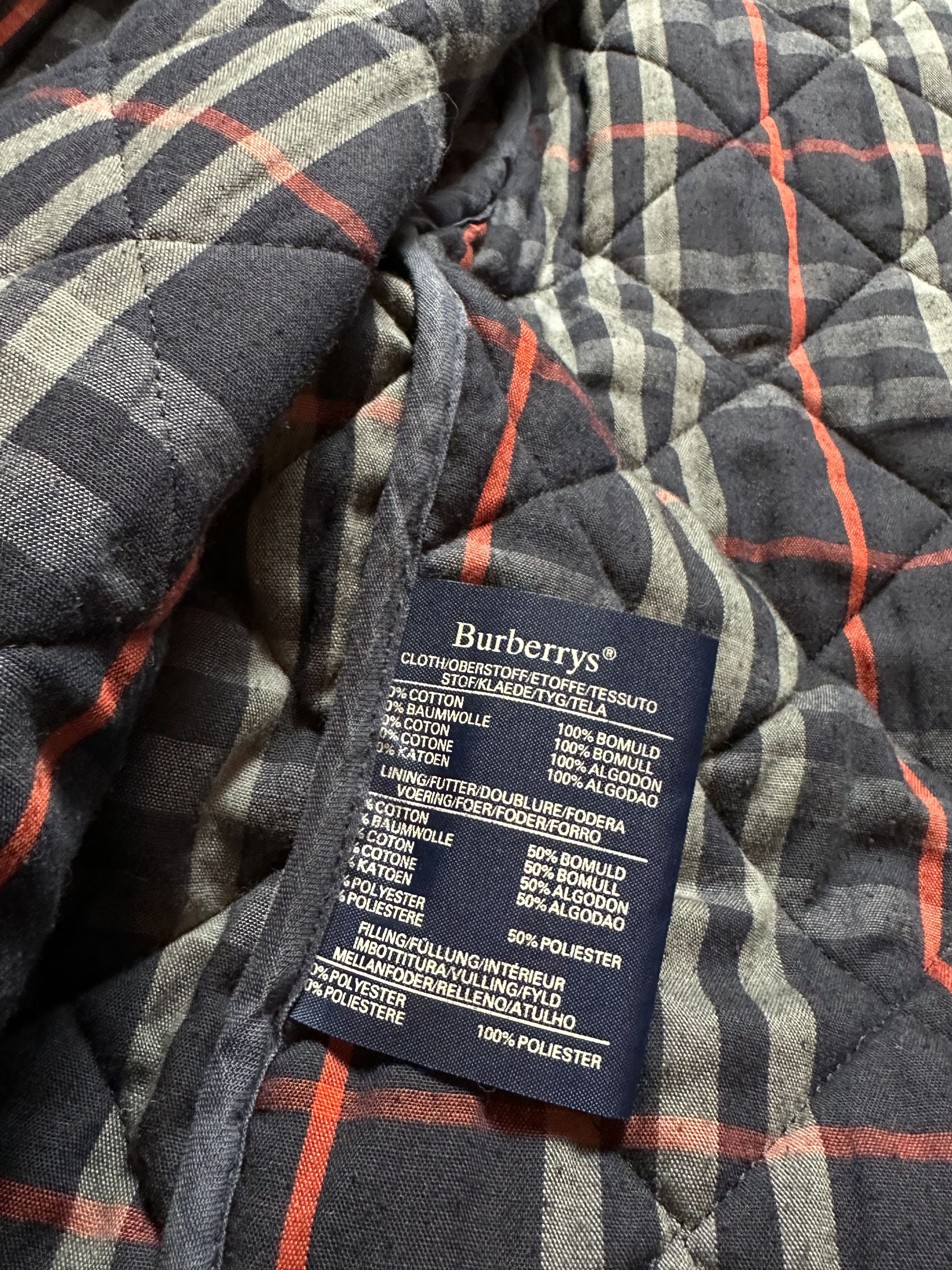 Burberry × Vintage Vintage Quilted Burberry Lined Smokers / Overcoat Jacket Size US L / EU 52-54 / 3 - 6 Thumbnail