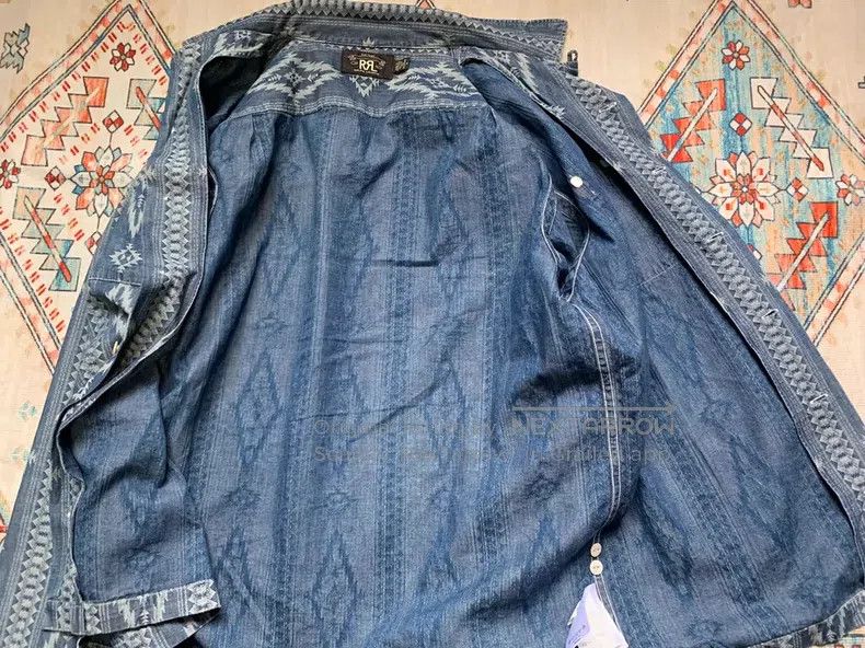 RRL Ralph Lauren RRL Ralph Lauren Men's indigo dyed Southwest Indian workwe Size US XS / EU 42 / 0 - 9 Thumbnail