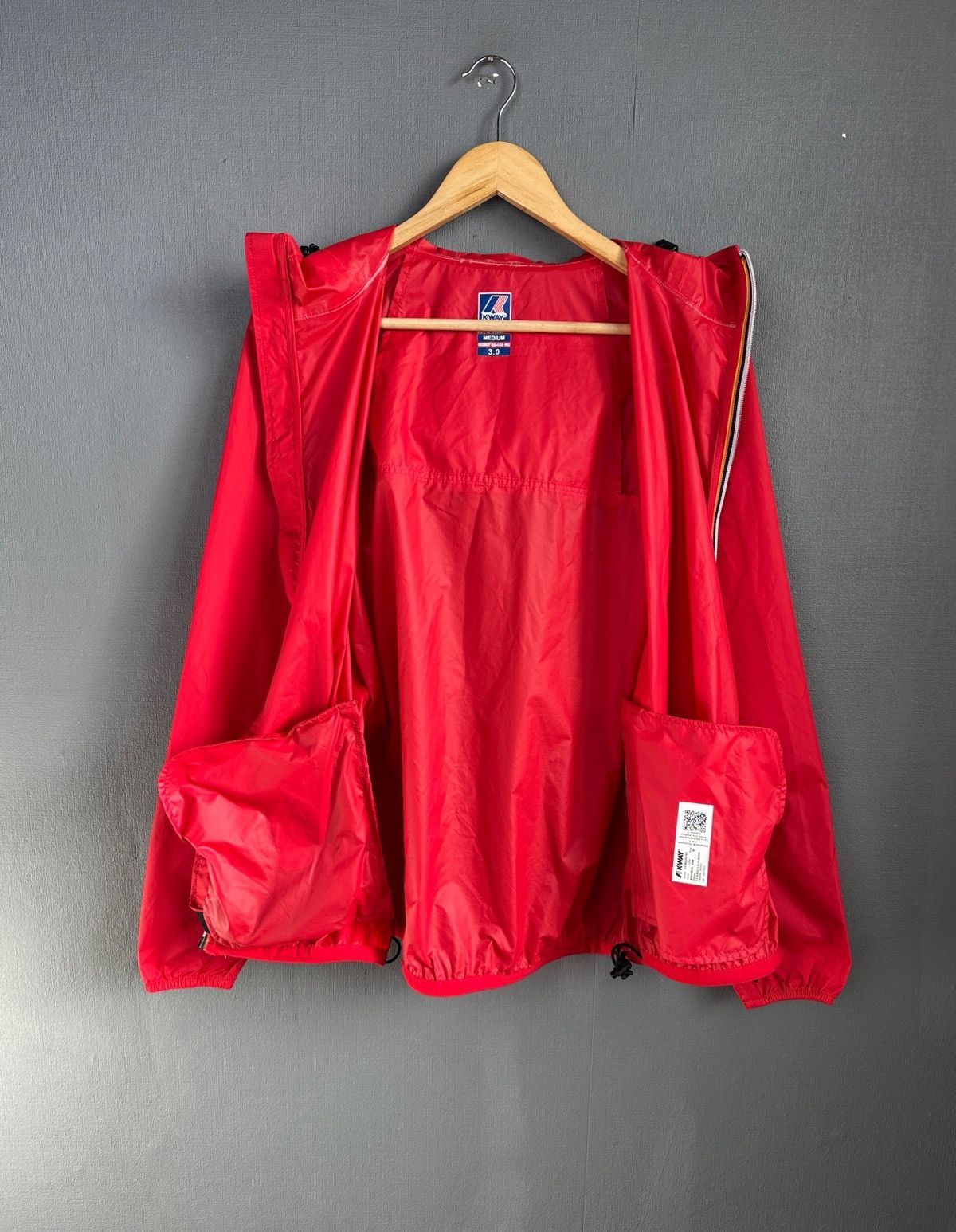 K-Way K-Way Le Vrai 3.0 Claude Waterproof Packable Red Jacket sz M Size US M / EU 48-50 / 2 - 3 Thumbnail