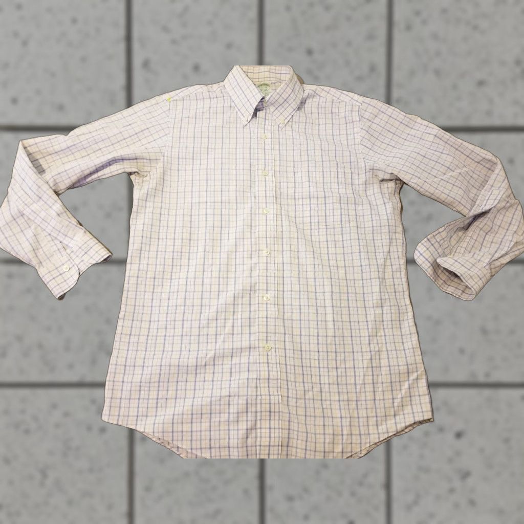 Brooks Brothers Brooks Brothers Dress Shirt 15.5 33 White Cotton Button-Down Long Sleeve Regular Mens Mens Size 42R - 1 Thumbnail