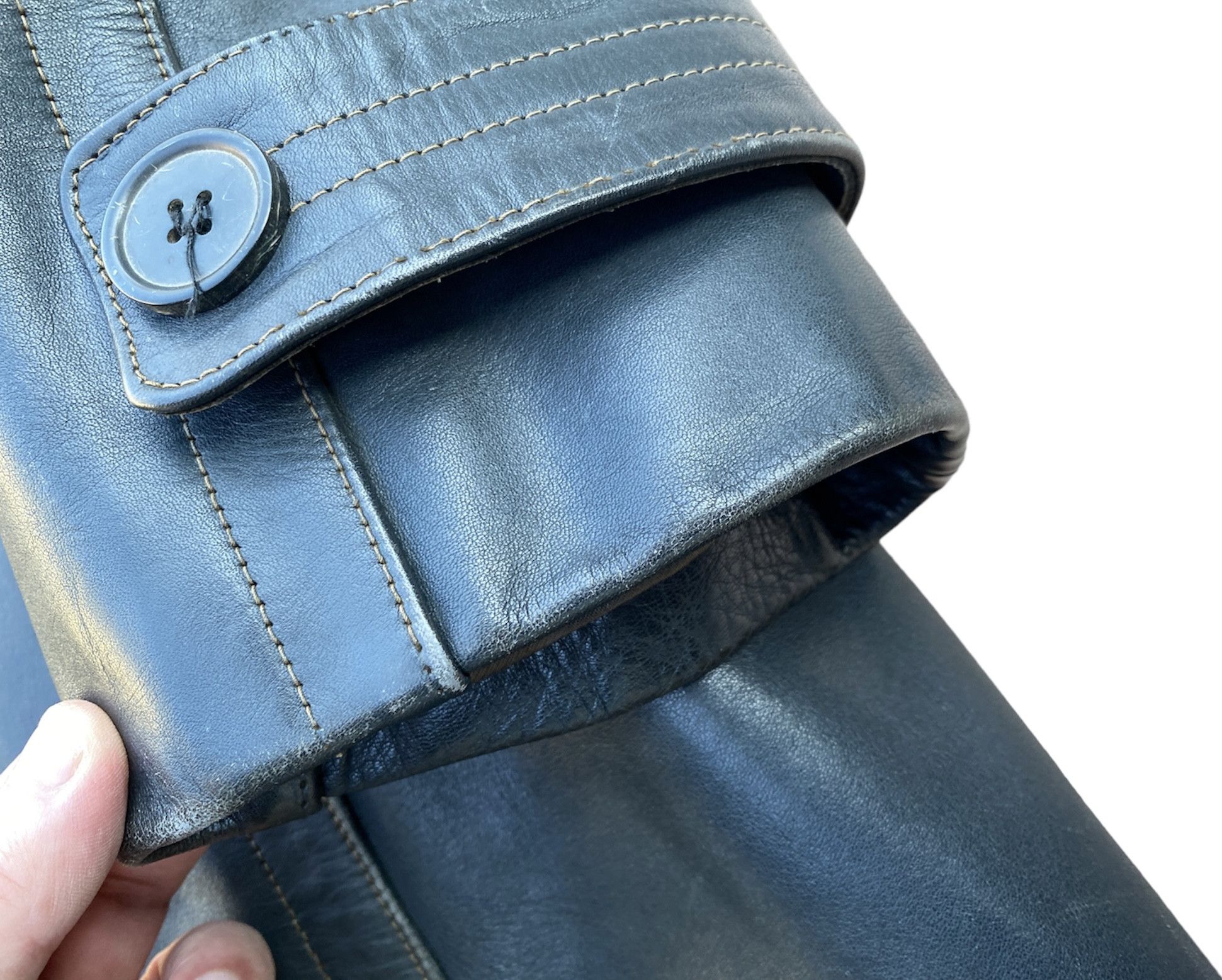 Vintage Retro Horsehide Military German Motorcycle Leather Coat Size US L / EU 52-54 / 3 - 14 Thumbnail