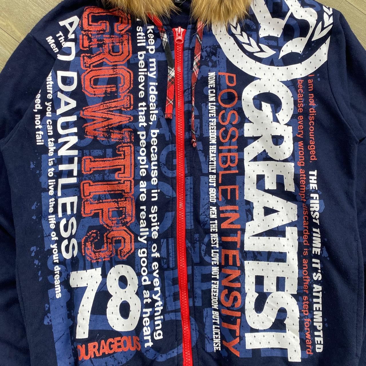 Japanese Brand 2000s Original Remakgear Fur Zip Hoodie Poem Goa Lgb Style Size US M / EU 48-50 / 2 - 3 Thumbnail