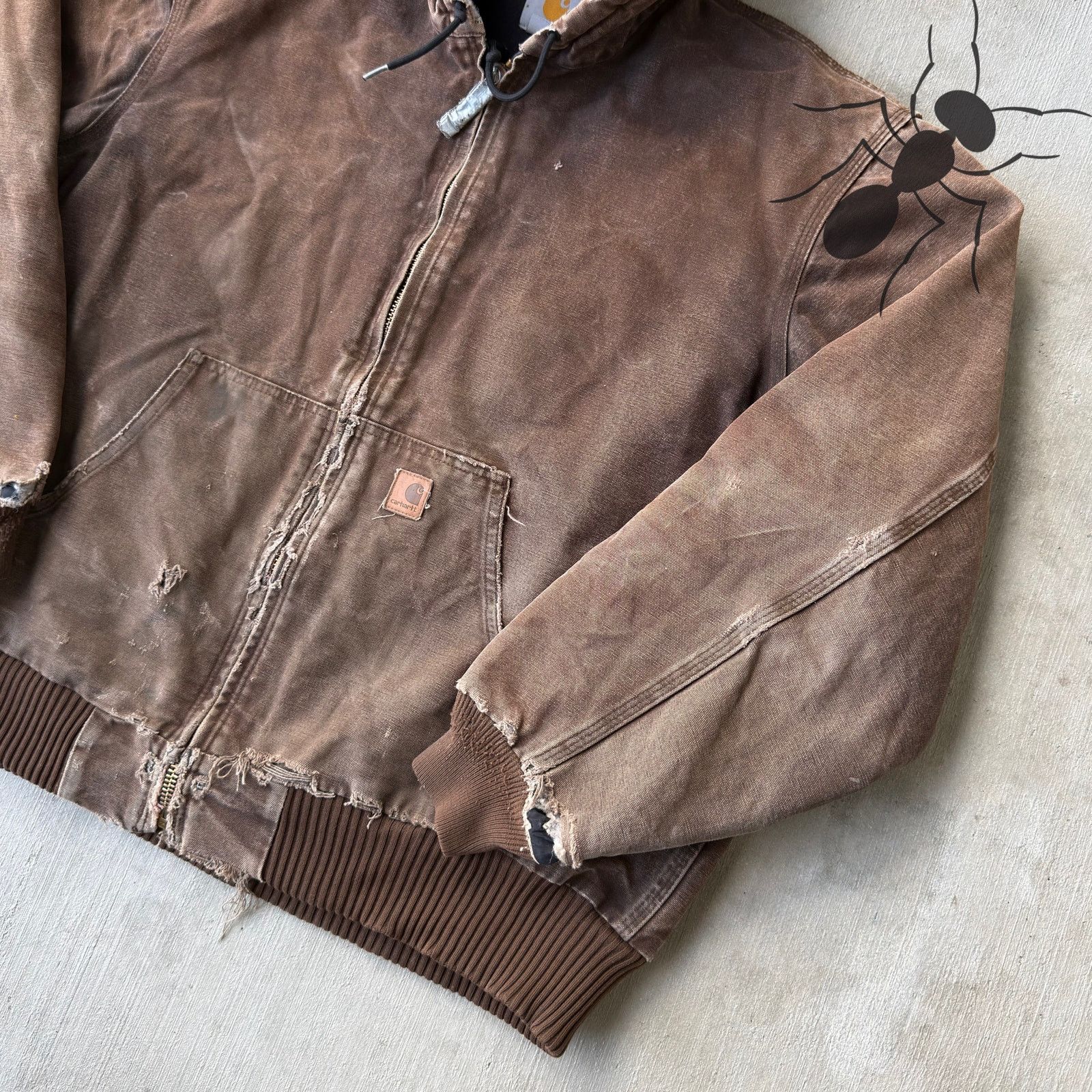 Carhartt × Vintage Vintage Y2K Carhartt J130 DKB brown hooded work wear jacket Size US XL / EU 56 / 4 - 4 Thumbnail