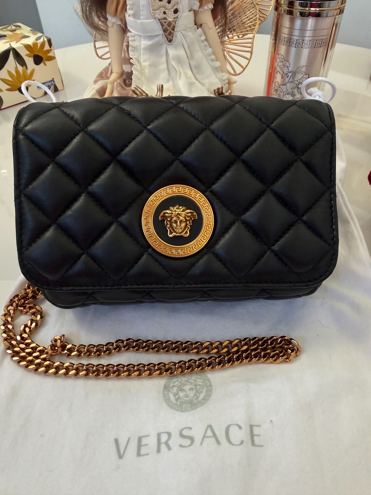Versace Versace Black Quilted Crossbody Bag Size ONE SIZE - 1 Thumbnail