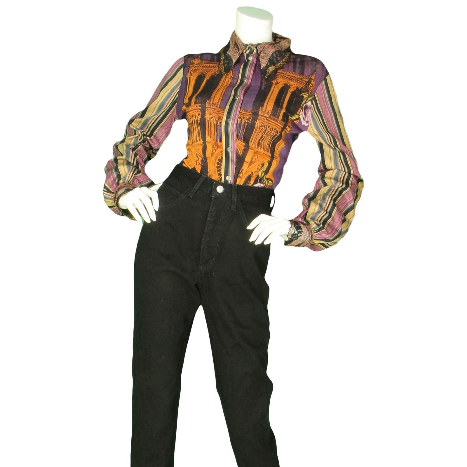 Guess Vintage Guess Slim High Waisted Black Denim Jeans USA 24 Size 24" / US 00 / IT 34 - 3 Thumbnail