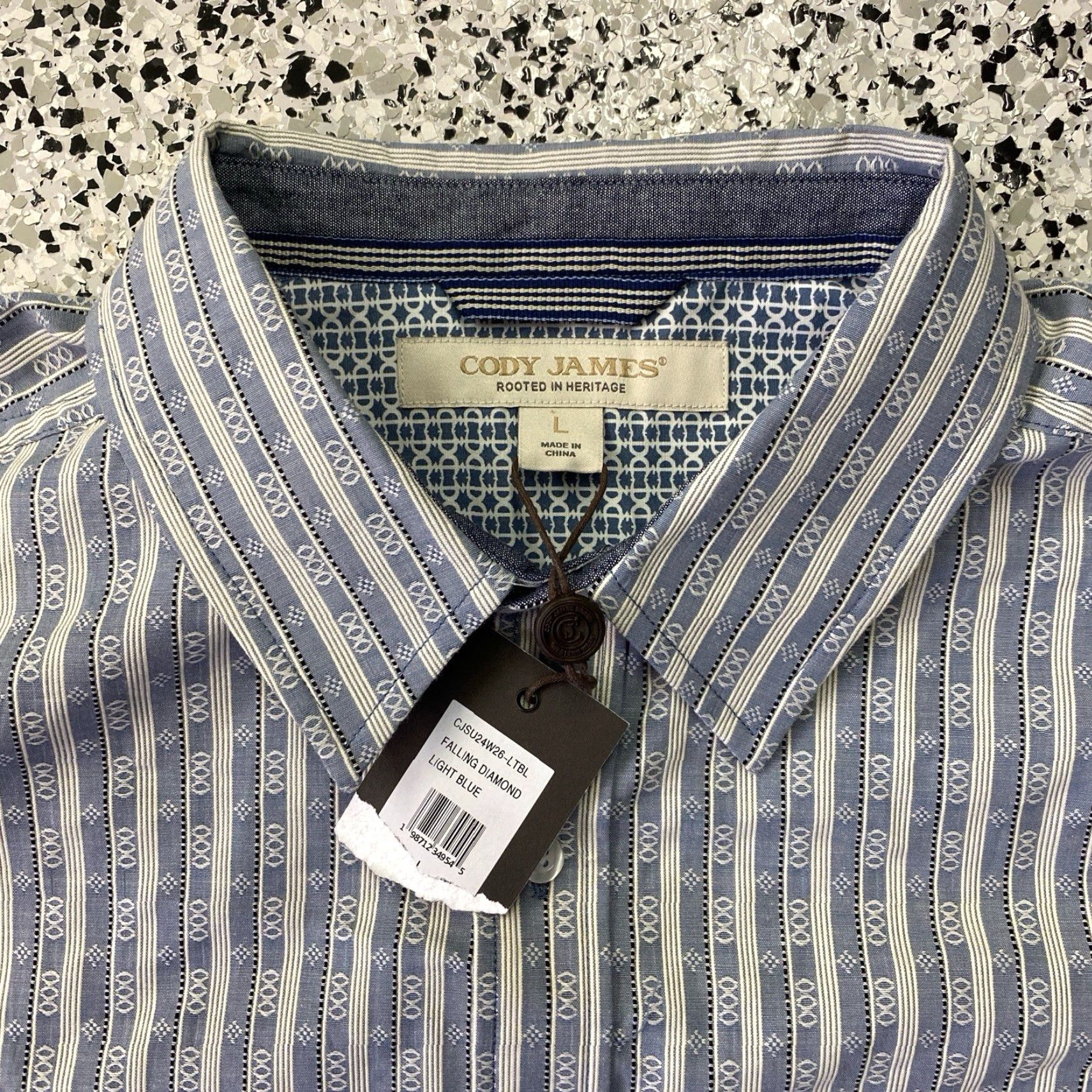 Cody James NWT Cody James Button-Down Shirt Mens Large Western Blue White Stripe Short Sleeve NAVAJO Pockets Cotton Casual Travel Size US L / EU 52-54 / 3 - 2 Thumbnail