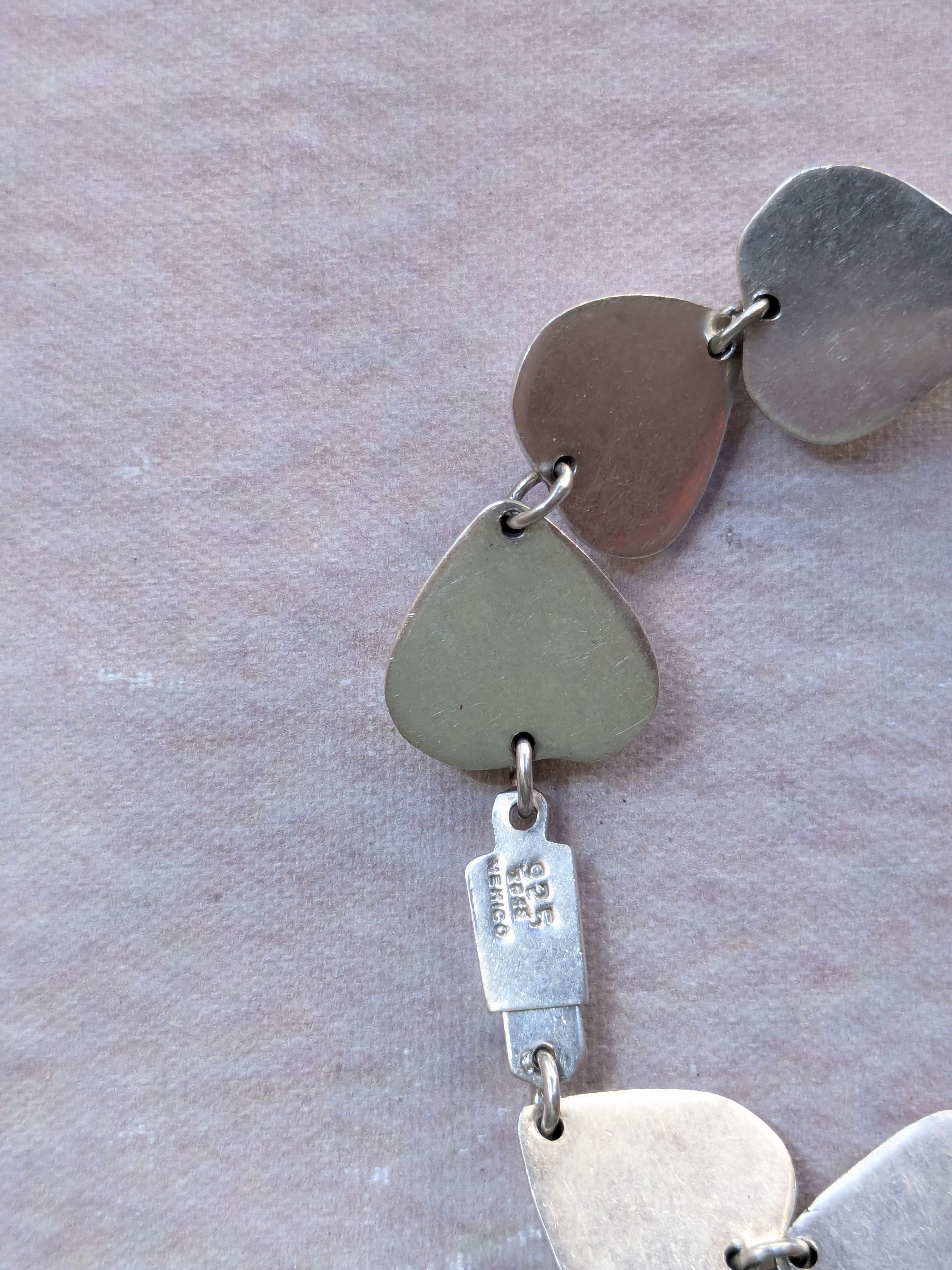 Jewelry Vintage Taxco Sterling Silver Heart Bracelet Y2K 7.5" Size ONE SIZE - 11 Thumbnail