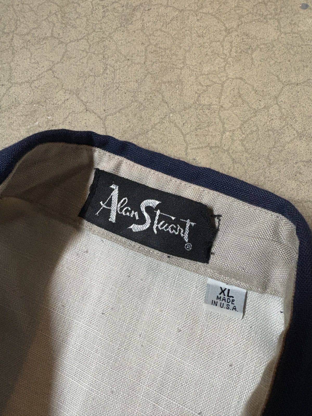 Other VTG 90s Alan Stuart Boxy Polo Shirt Made In USA Navy White Size US XL / EU 56 / 4 - 4 Thumbnail