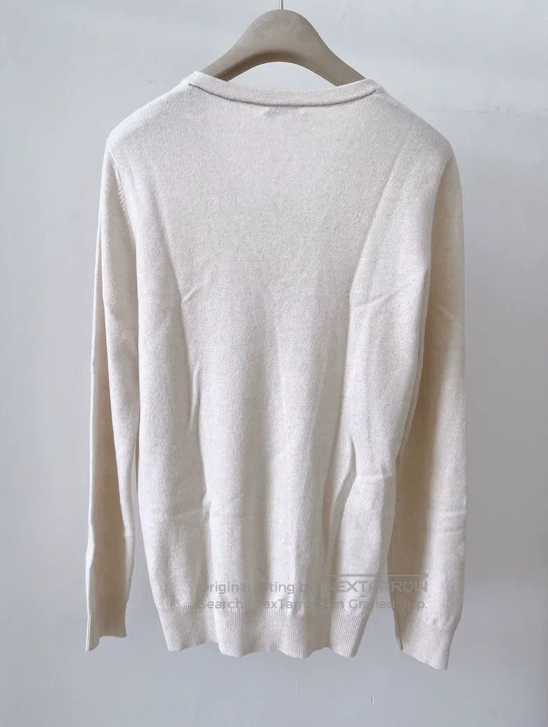 Brunello Cucinelli Brunello Cucinelli Cream white V-neck beaded cashmere swea Size M / US 6-8 / IT 42-44 - 2 Thumbnail