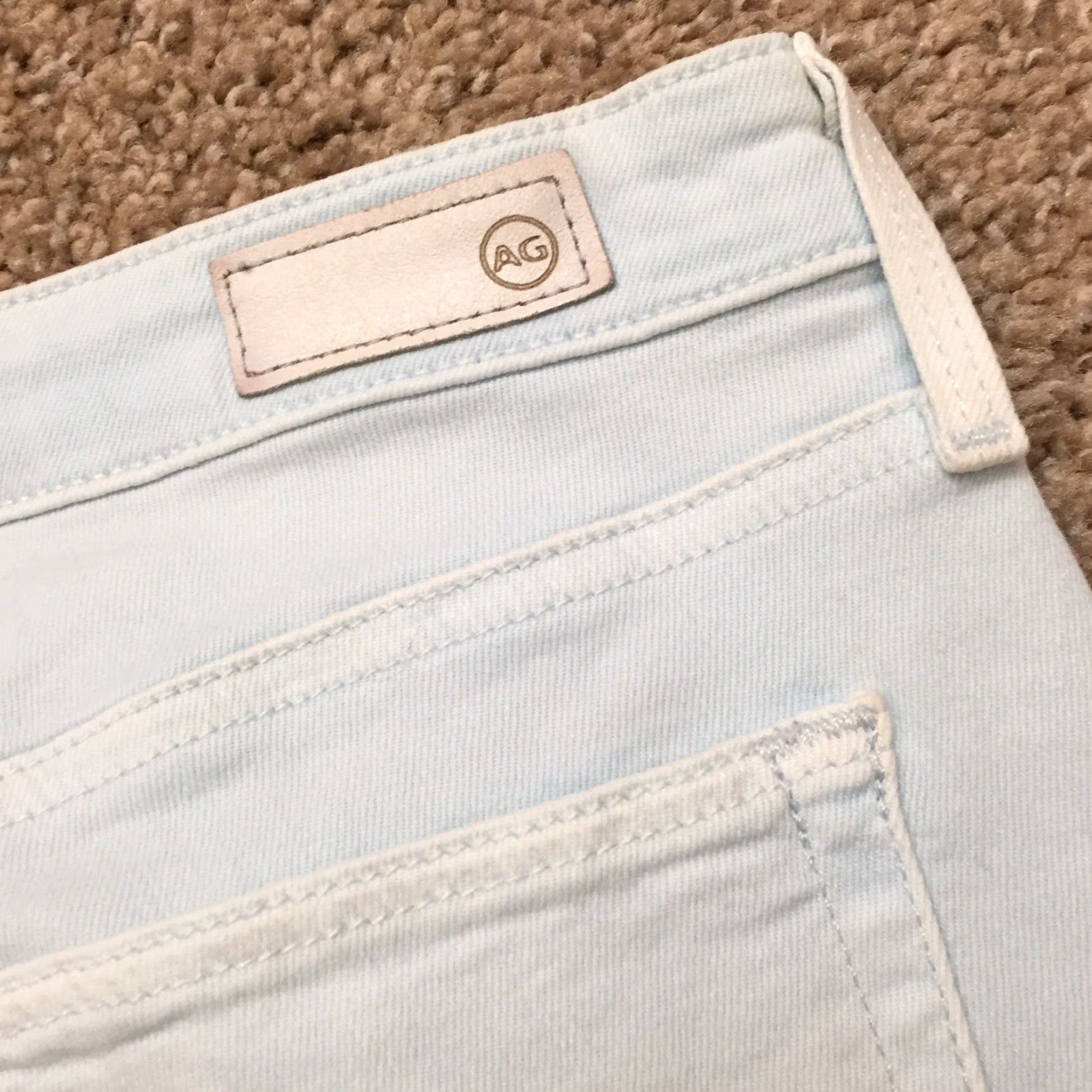 Denime AG Adriano Goldschmied Jeans Skinny Low Rise 27 Light Wash Denim Women/Regular Size 27 Inseam 28" Slim Legging Ana 5" leg opening Size 27" / US 4 / IT 40 - 6 Thumbnail