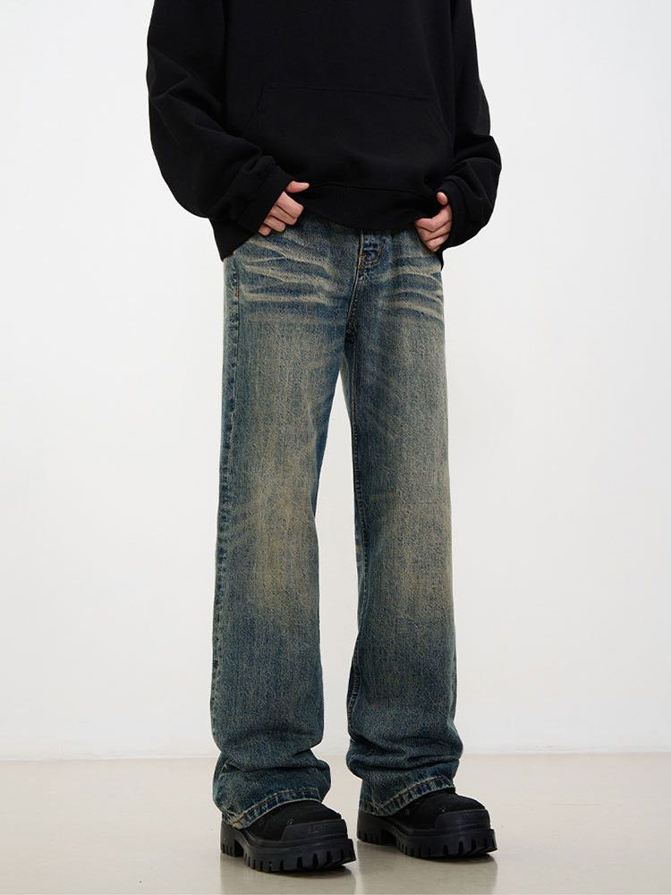 Vintage American retro washed distressed straight bootcut jeans Size US 32 / EU 48 - 3 Thumbnail