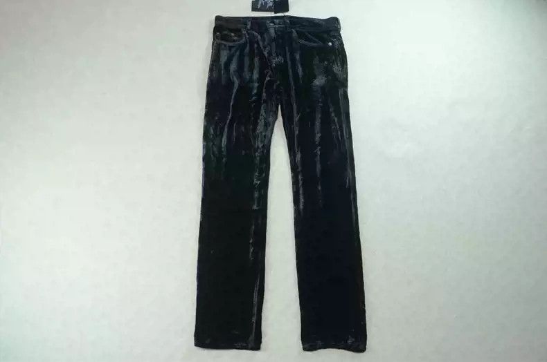 Saint Laurent black show velvet casual pants men's pants