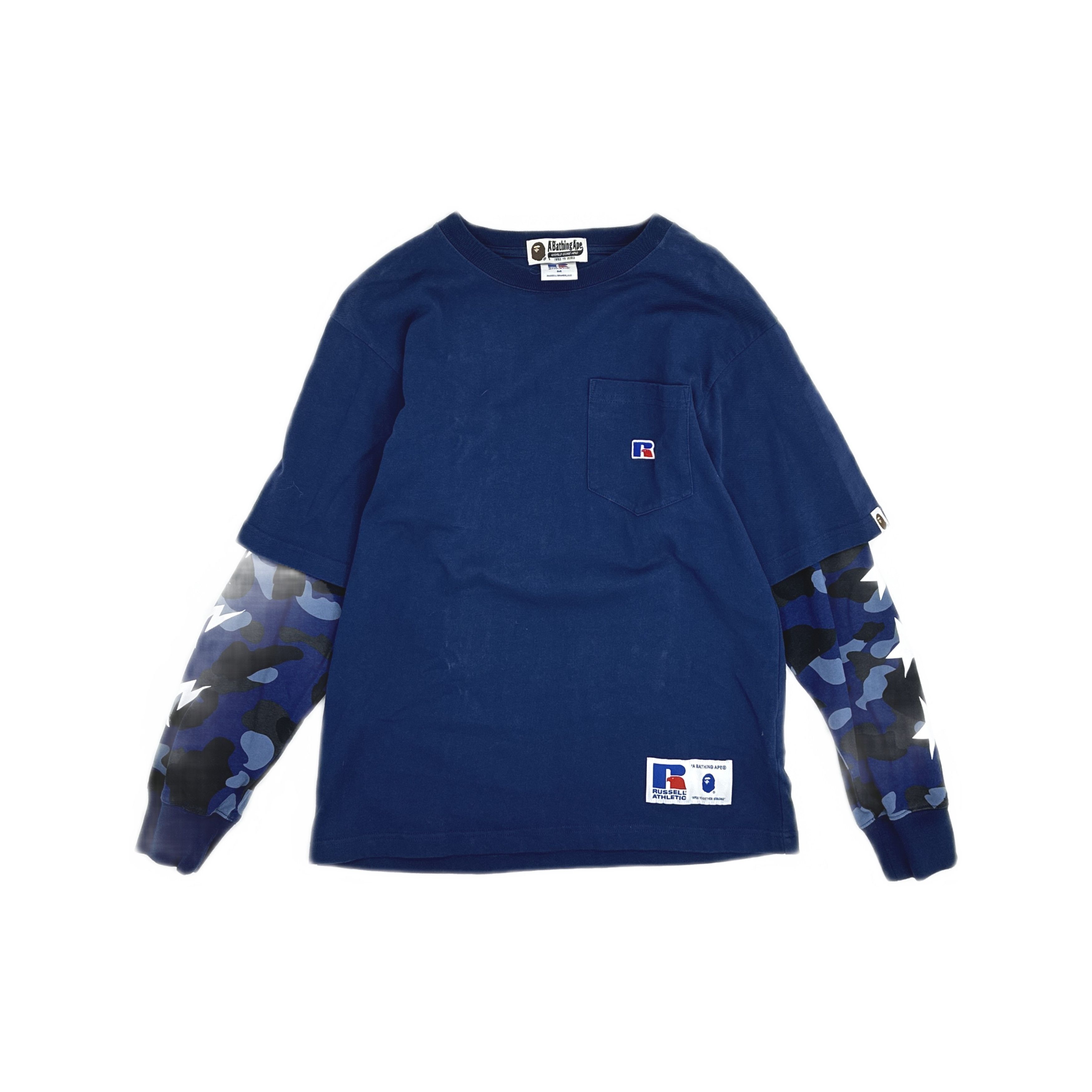 Bape A Bathing Ape x Russell Athletic Camo Long Sleeve T-Shirt M Size US M / EU 48-50 / 2 - 1 Thumbnail