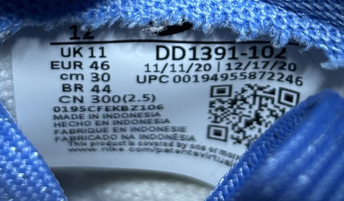 Nike Nike Dunk Low University Blue 2021 Size 12 Size US 12 / EU 45 - 7 Thumbnail