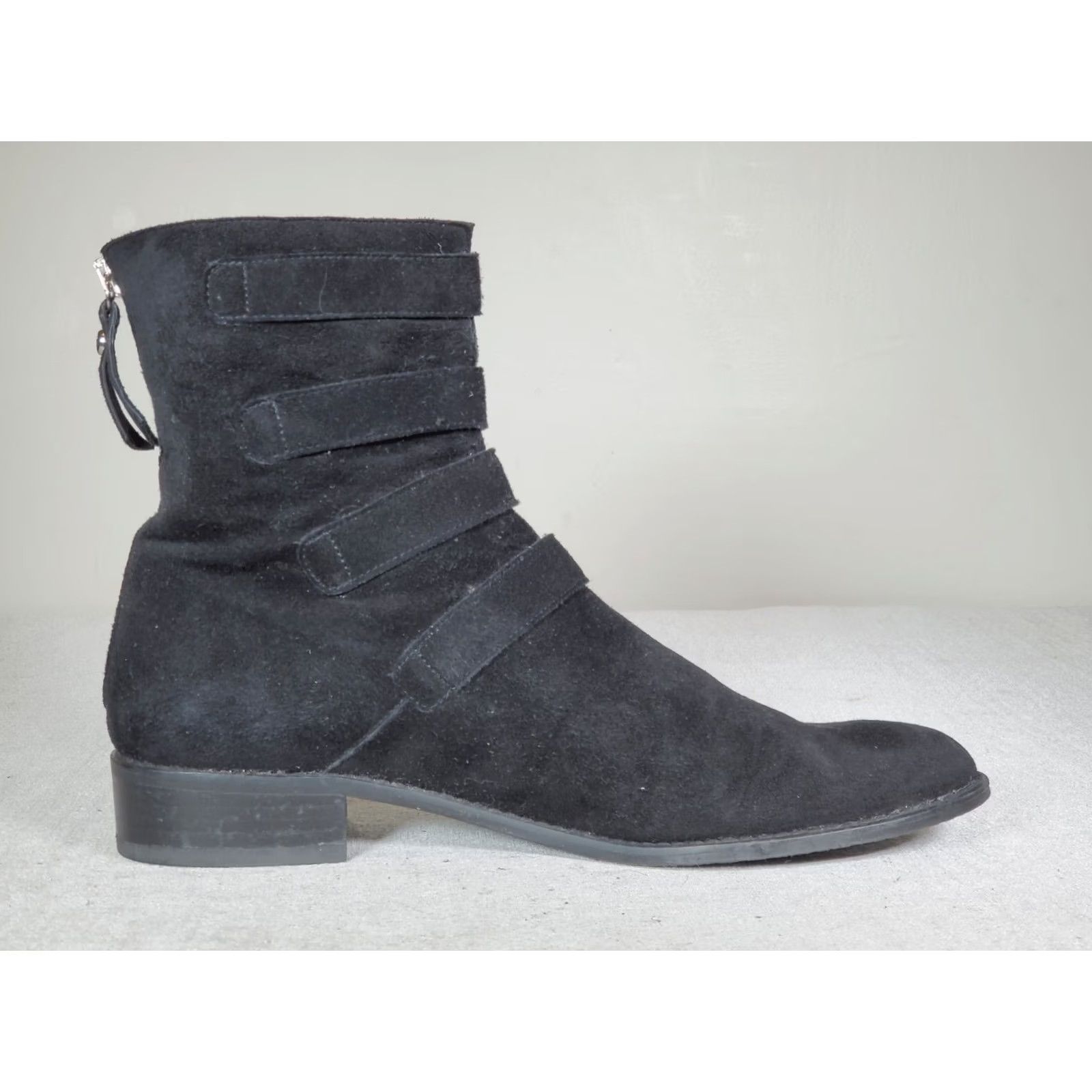 Stuart Weitzman Stuart Weitzman Jittermacho Moto Bootie Boots Black Suede Buckle Straps Women's US 8.5 Size US 9 / IT 39 - 4 Thumbnail