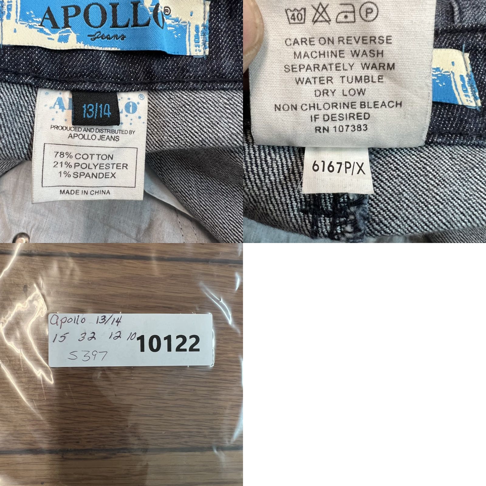 Vintage Apollo Jeans Straight Cuffed Embellished Women's Size 14 Dark Wash Denim Blue Jeans Size 36" / US 14 / IT 50 - 8 Thumbnail