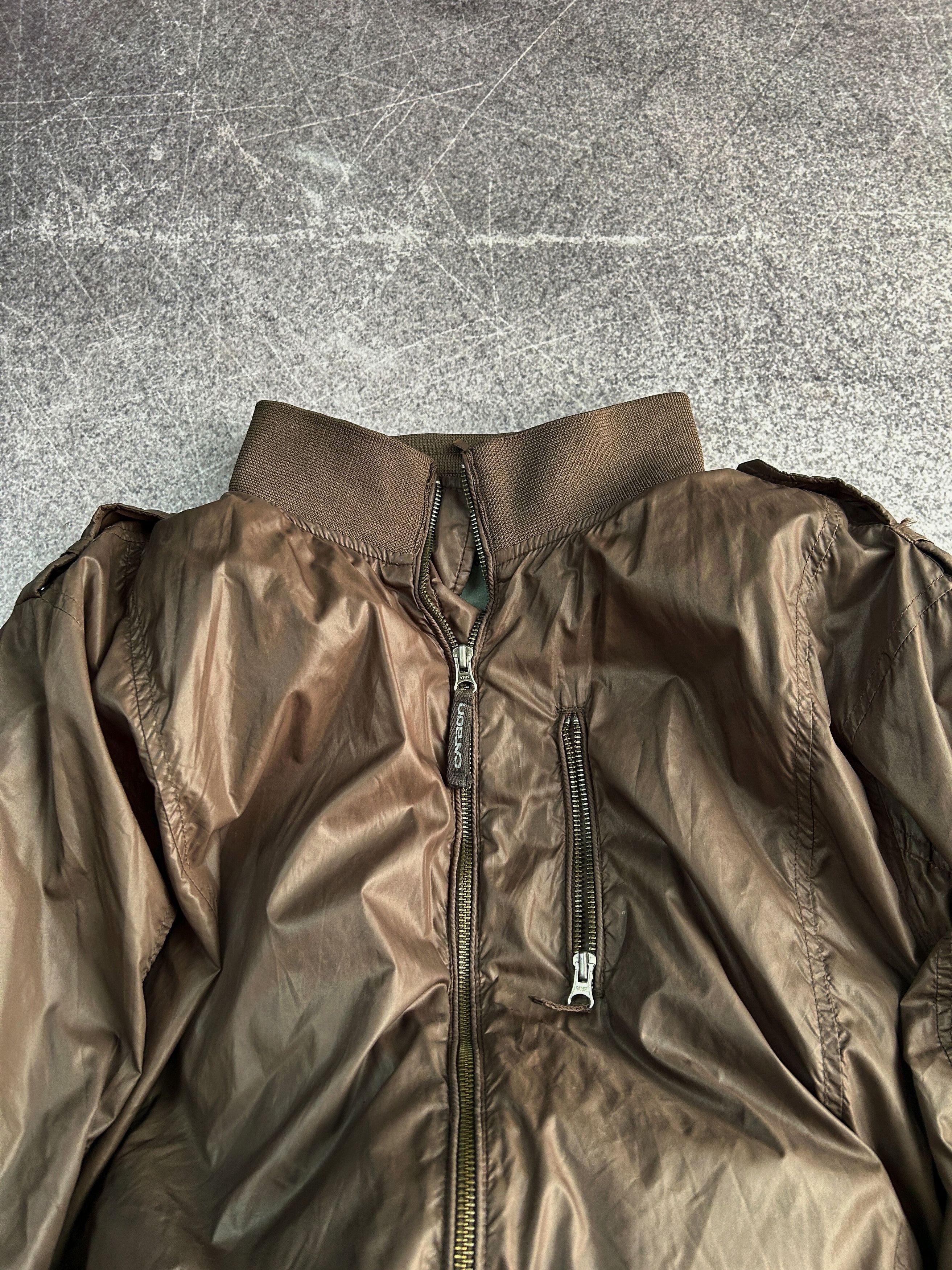 Vintage Cropped Nylon Bomber Jacket Minimalist Techwear Brown Size US XL / EU 56 / 4 - 5 Thumbnail