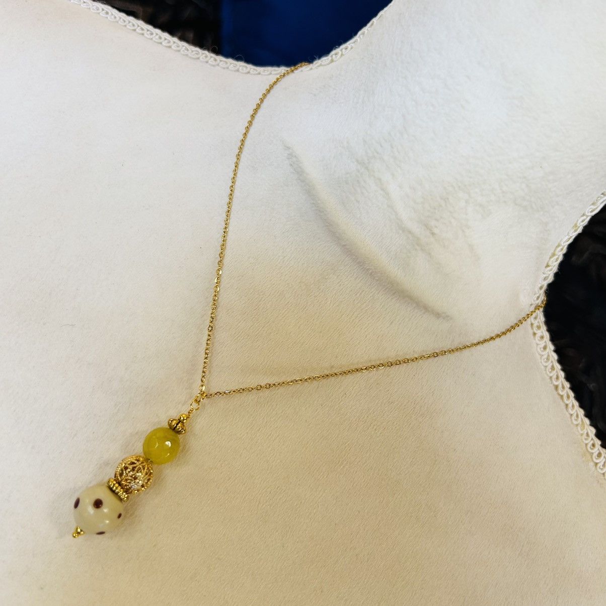 Handmade Handcrafted faceted serpentine art glass filigree necklace Size ONE SIZE - 2 Thumbnail
