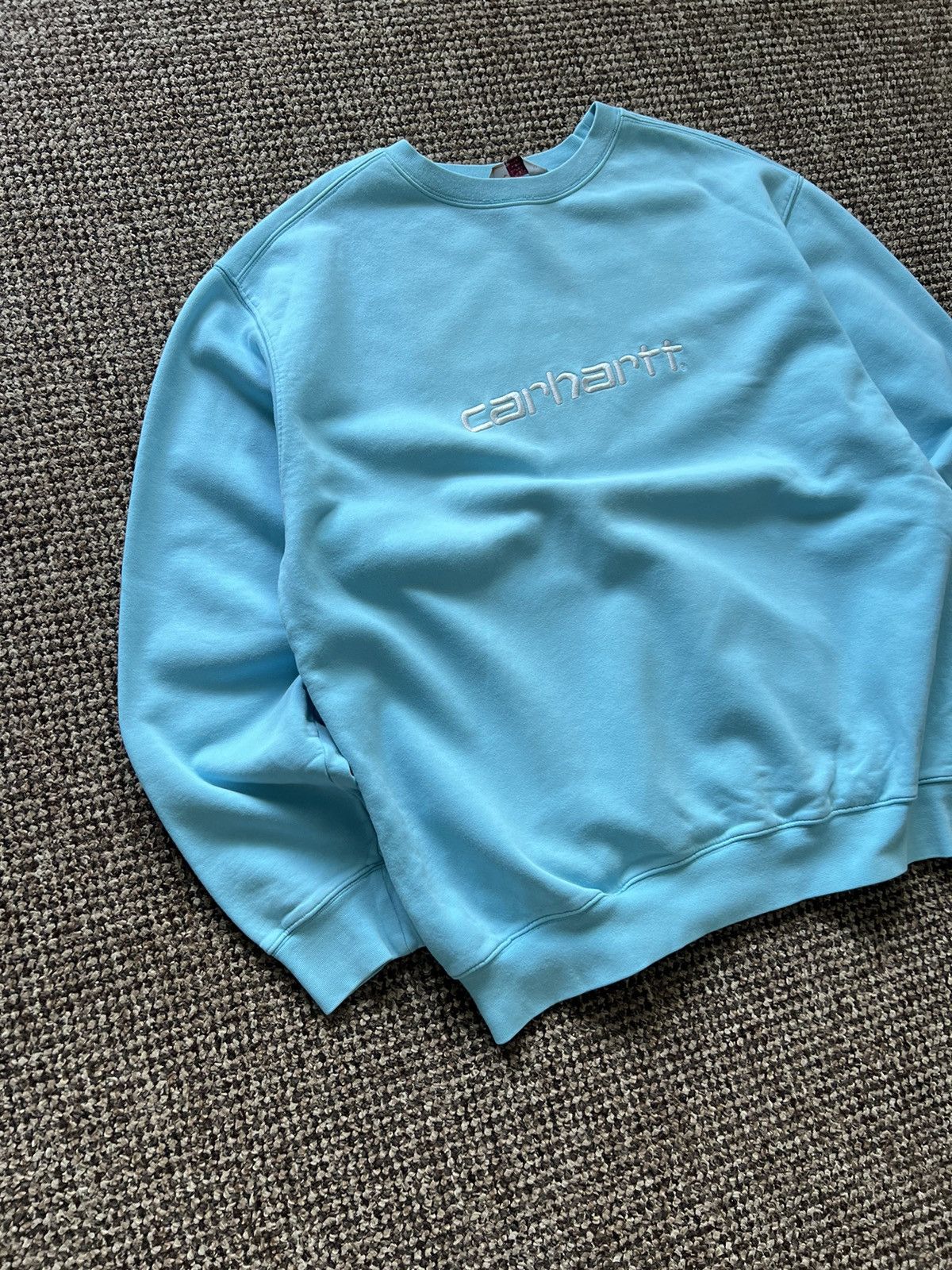 Carhartt × Vintage Vintage Carhartt Sweatshirt Crew Neck 90s Blue Hype Size US XXL / EU 58 / 5 - 3 Thumbnail