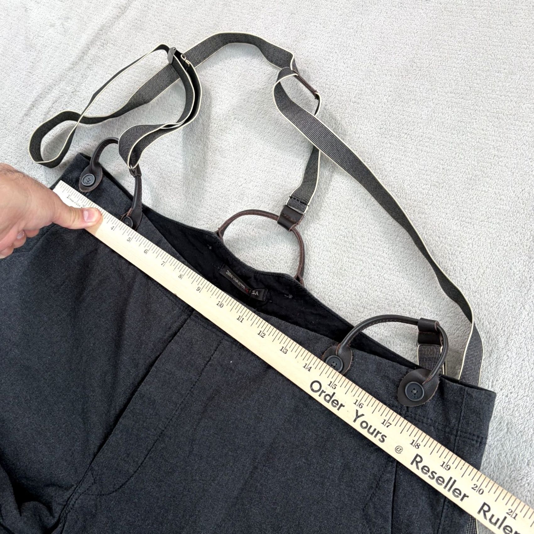 John Varvatos John Varvatos USA Pants Suspender Charcoal Heather Men 38x28 Wide Leg NWT Dress Pants Flat Front Button Zip Regular Size US 38 / EU 54 - 6 Thumbnail