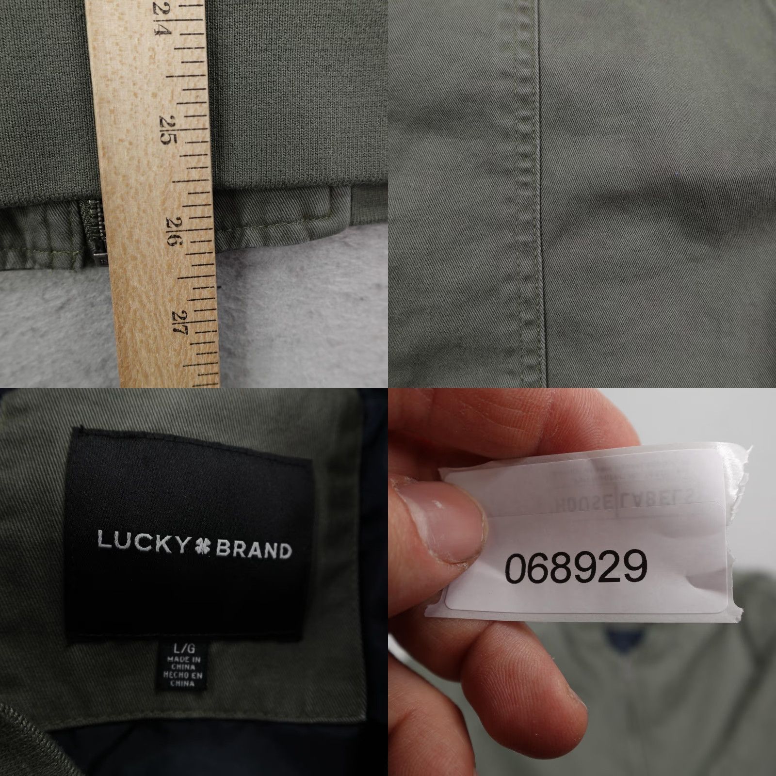 Lucky Brand Lucky Brand Jacket Mens L Green Bomber Full Zip Lined Pockets Chore Field Coat Casual Outdoor Vintage? No vintage. Size US L / EU 52-54 / 3 - 8 Thumbnail