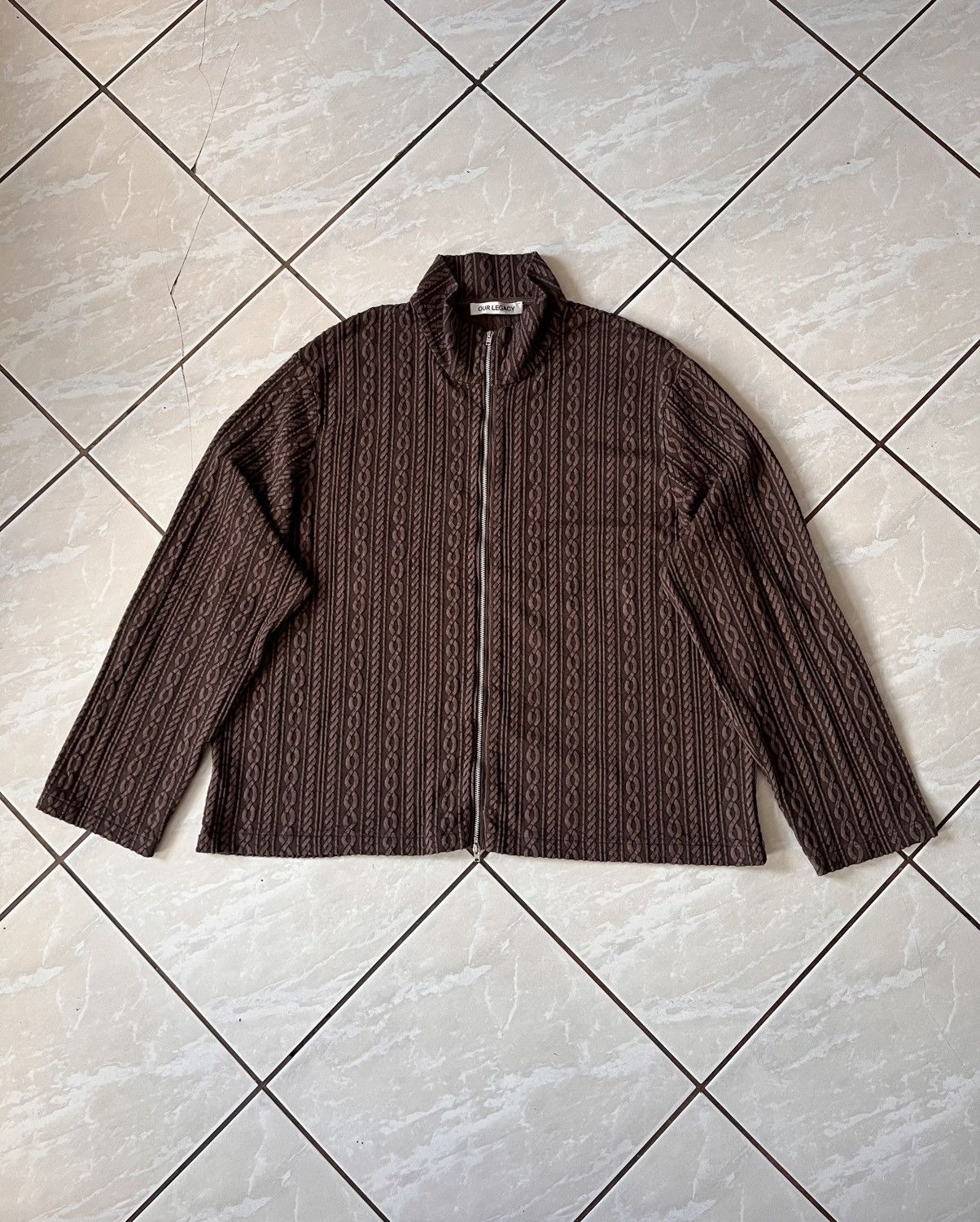 Our Legacy Shrunken Fullzip Polo Jacket Cable Style M2246SI