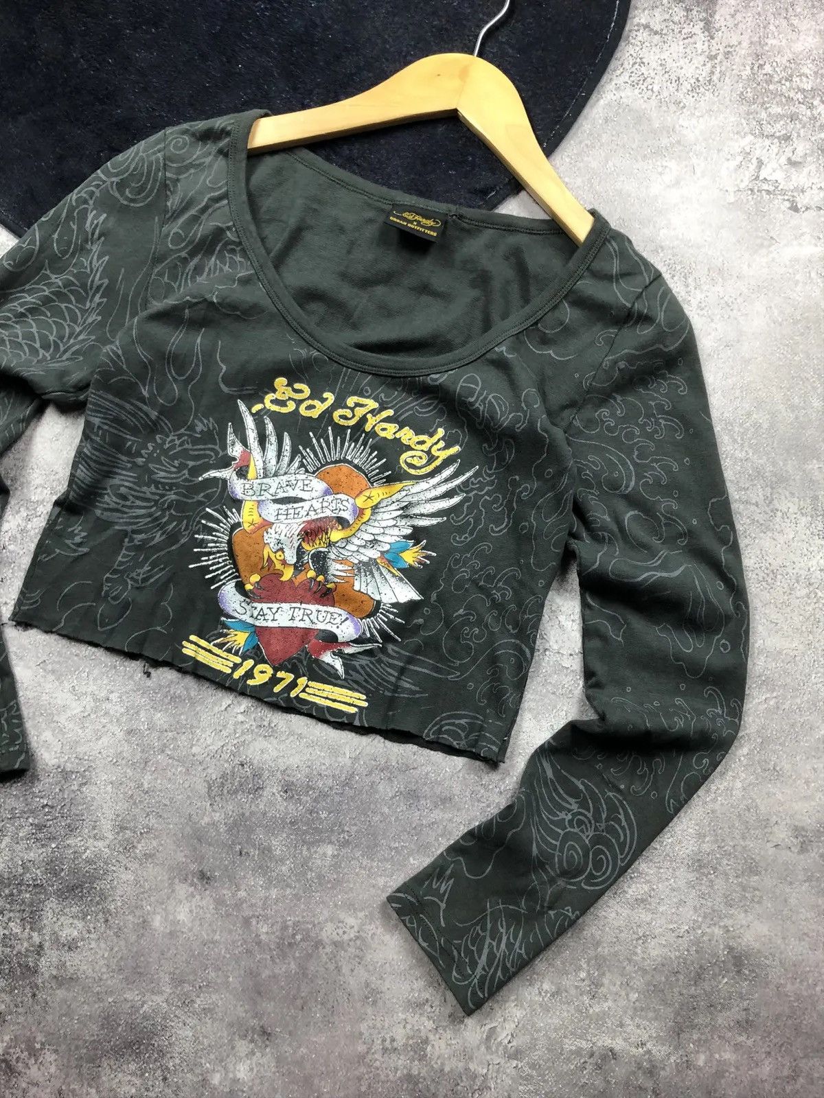 Ed Hardy ED HARDY x URBAN OUTFITTERS Long Sleeve Punk Y2k Streetwear Size S / US 4 / IT 40 - 2 Thumbnail