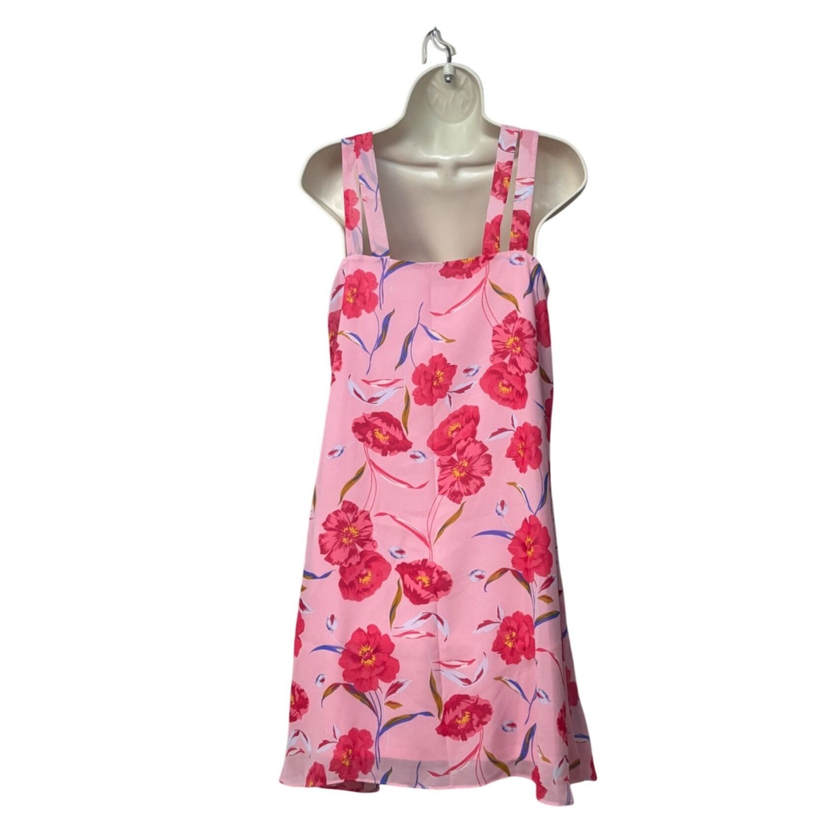 Bar III Bar III Printed Trapeze Dress, Pink/Red, Sz. XS Size XS / US 0-2 / IT 36-38 - 6 Thumbnail