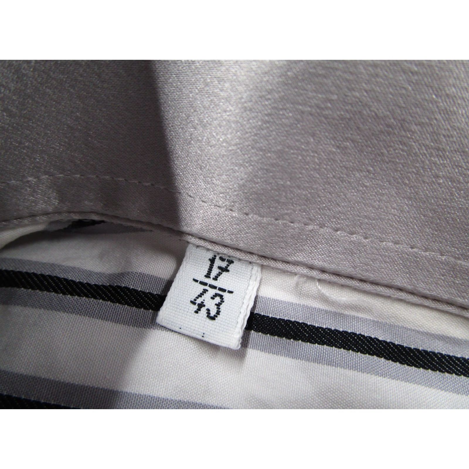 Dolce & Gabbana VINTAGE Dolce & Gabbana Dress Shirt Slim Fit 43 Gray Striped Cotton Silk Made in Italy Mens Size US XL / EU 56 / 4 - 4 Thumbnail