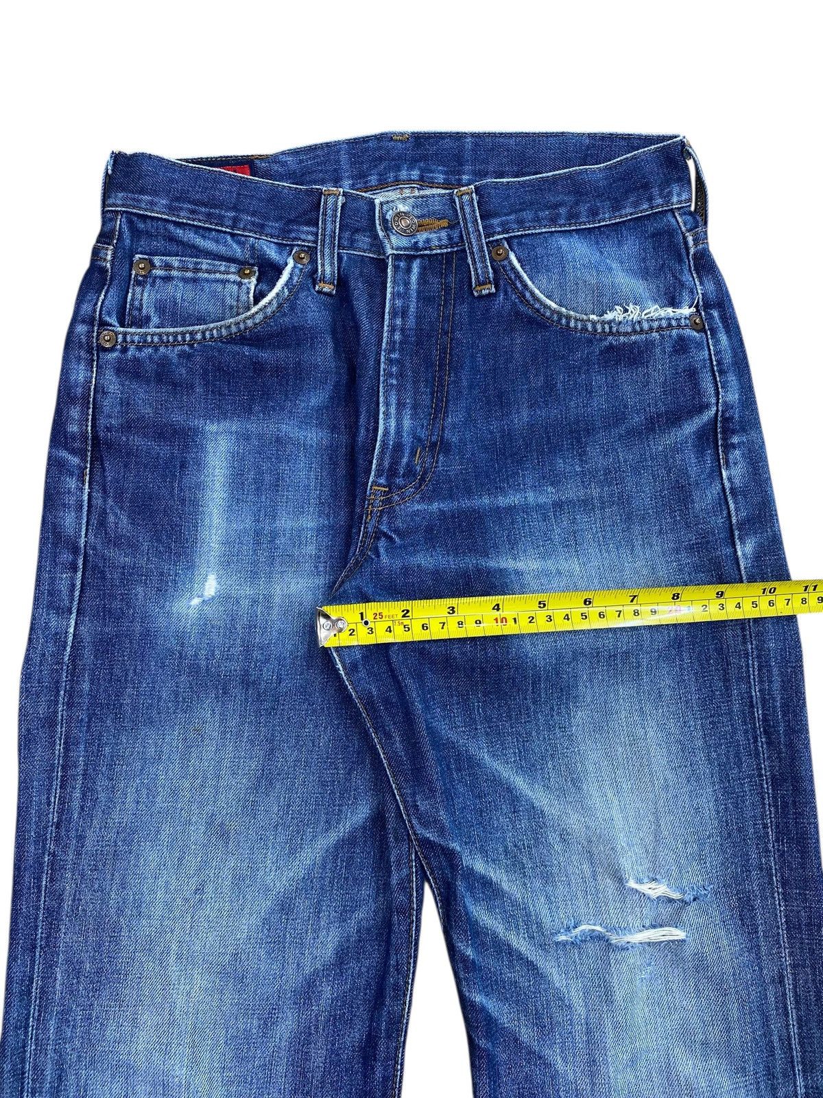 Edwin Edwin 502 Blue Wash Ripped Style Loose Jeans Size US 28 / EU 44 - 8 Thumbnail