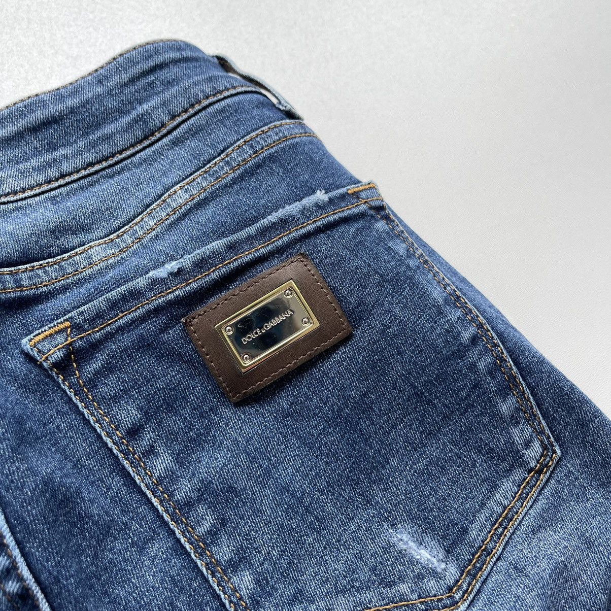 Dolce & Gabbana Dolce & Gabbana Distressed Slim Fit Straight Jeans Blue Size 28" / US 6 / IT 42 - 8 Thumbnail