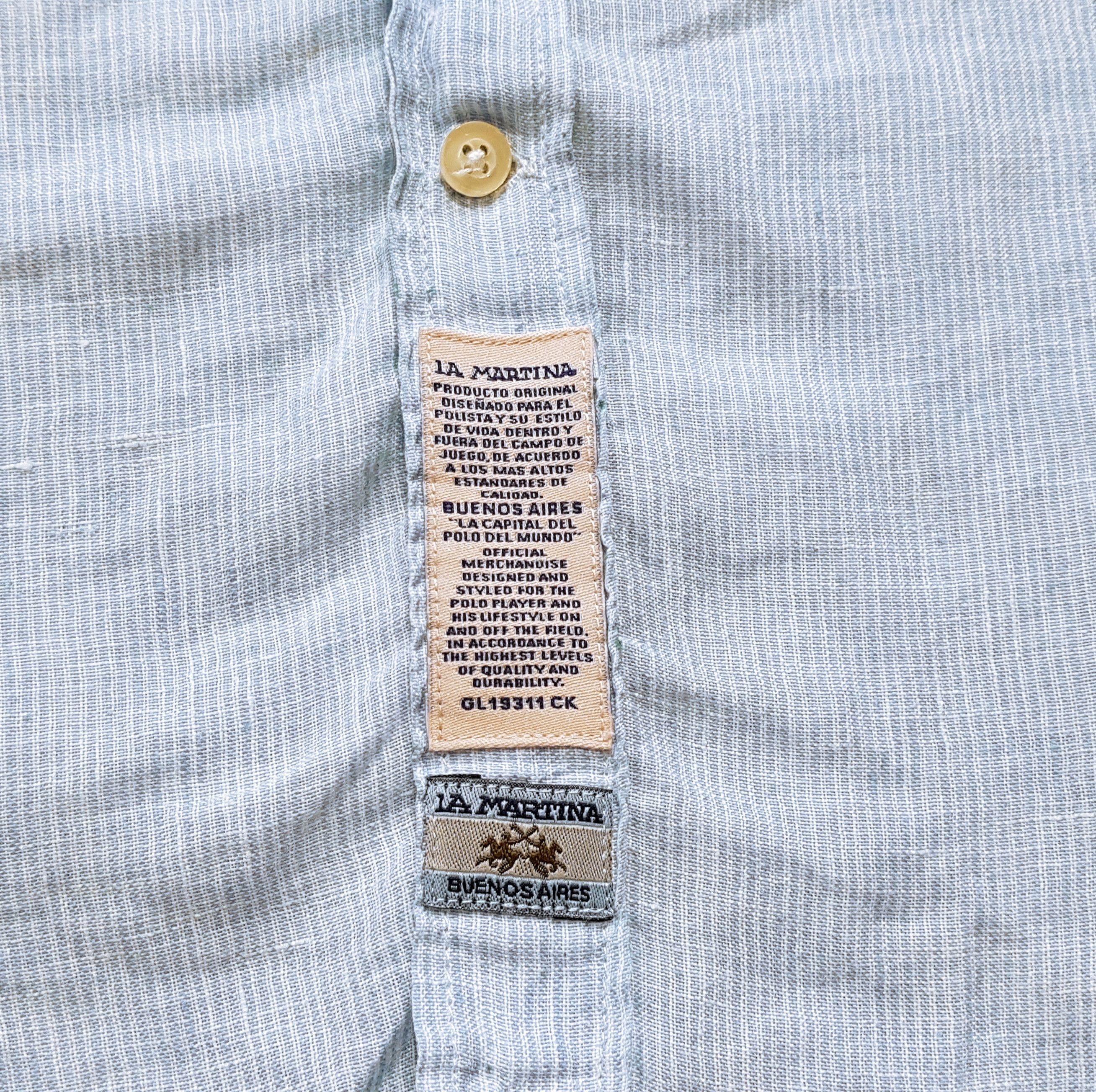 La Martina La Martina Linen Stripe England UK Polo Shirt Slim sz M Size US M / EU 48-50 / 2 - 4 Thumbnail
