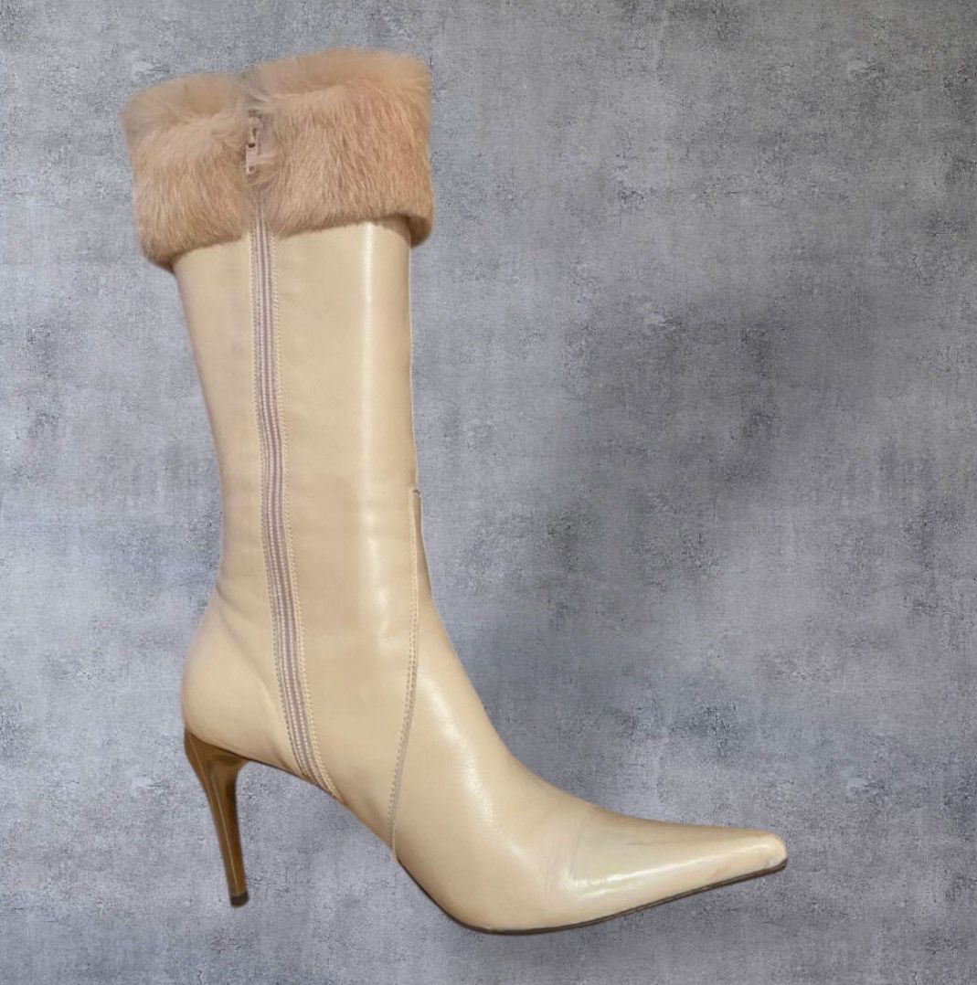Other Fluxá leather fur boots cream 7 Size US 7 / IT 37 - 2 Thumbnail