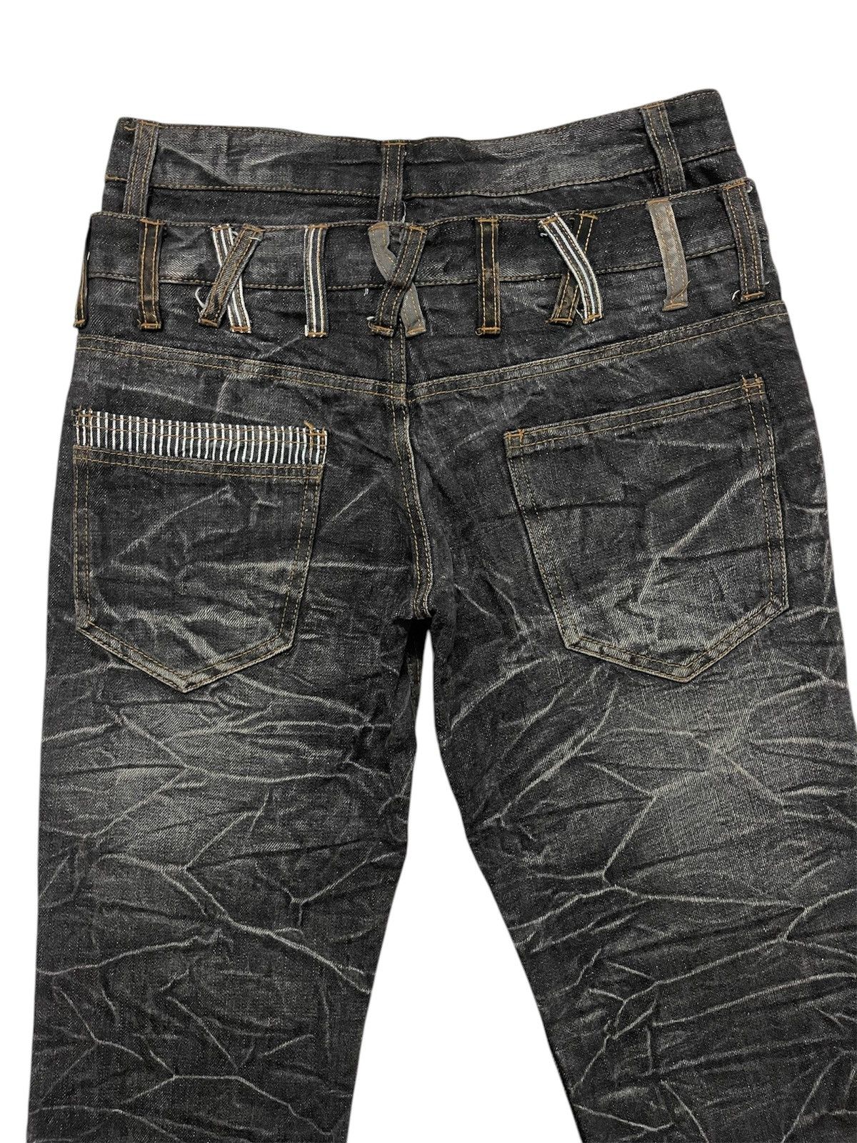 Hysteric Glamour × Vintage Nylaus Double waist Clawmark Trim Twist Leg Jeans Size US 30 / EU 46 - 8 Thumbnail