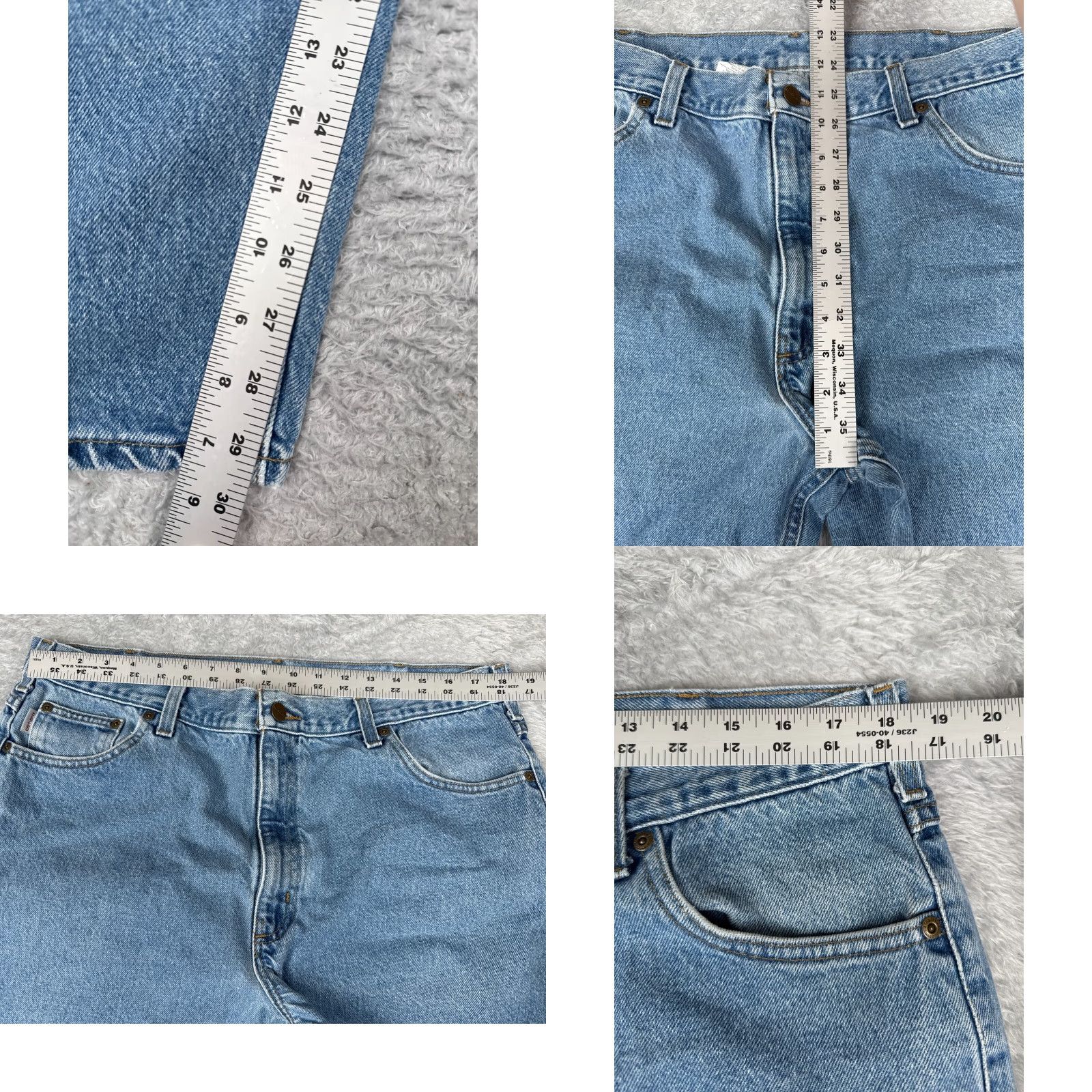 Carhartt Carhartt Jeans Adult 40 Blue Denim Relaxed Fit 100% Cotton Straight 37x30 Jeans Size US 40 / EU 56 - 8 Thumbnail