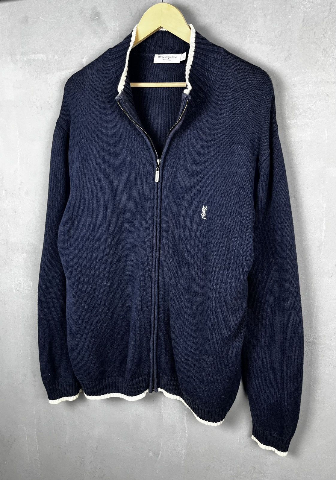 Vintage × Yves Saint Laurent Vintage 90s YSL full zip sweater