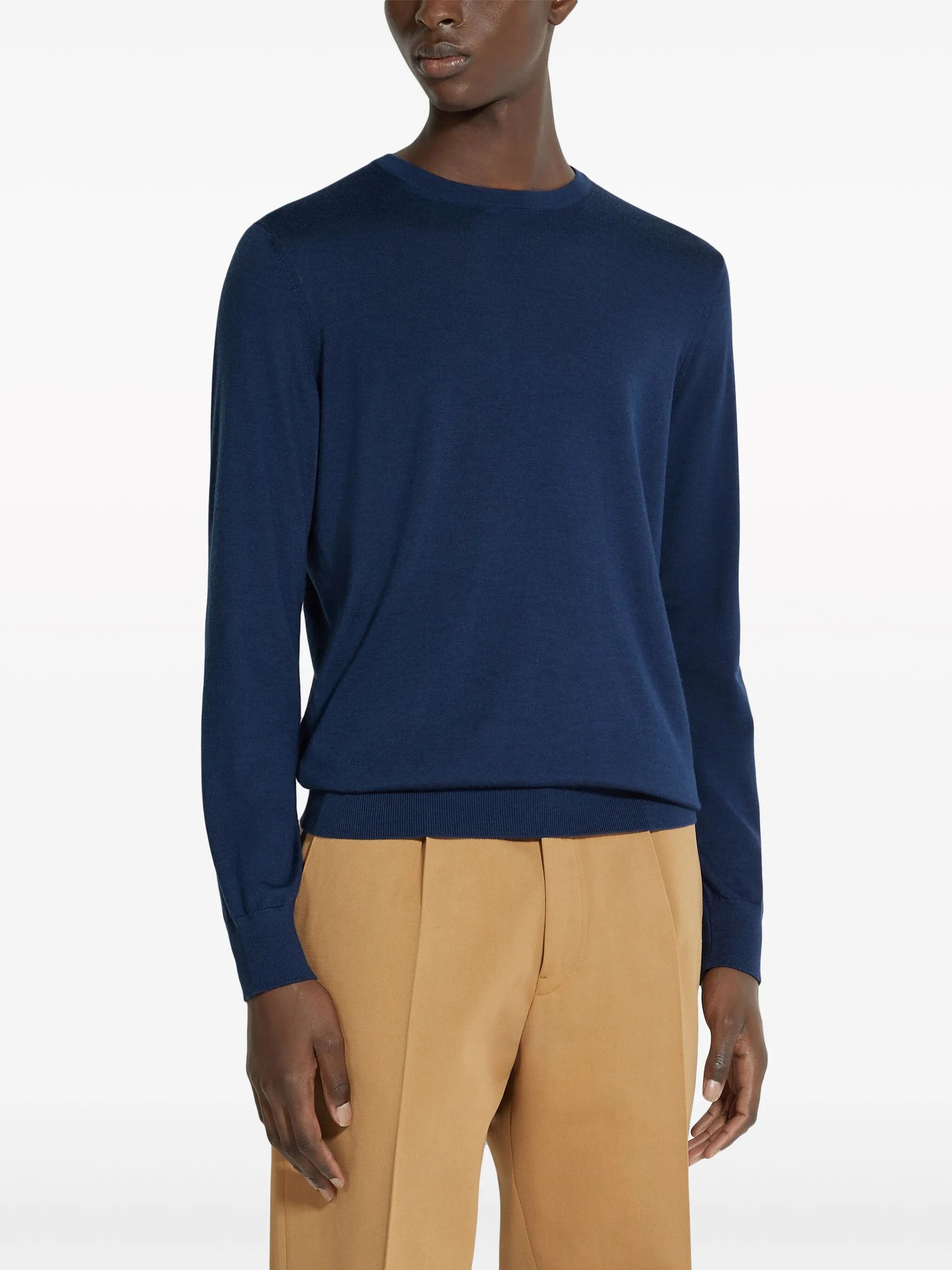 Ermenegildo Zegna o1s1rm0225 RUDJ0 Crewneck Sweater in Navy Blue Size US M / EU 48-50 / 2 - 2 Thumbnail