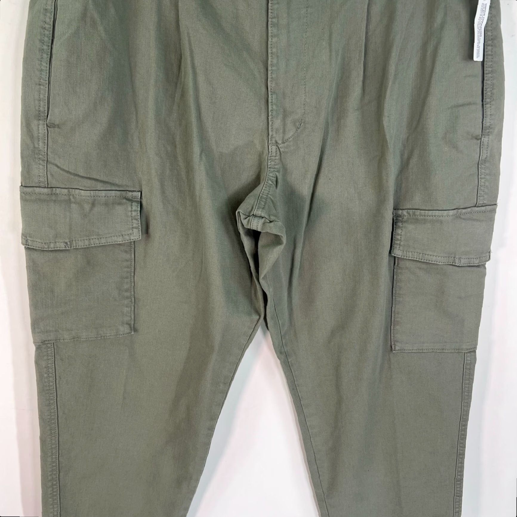 Vintage Arizona Cargo Pants Womens Size 34 Canvas Cotton Green Pockets Drawstring 36x27 90s Style Womens Size 24" / US 00 / IT 34 - 3 Thumbnail