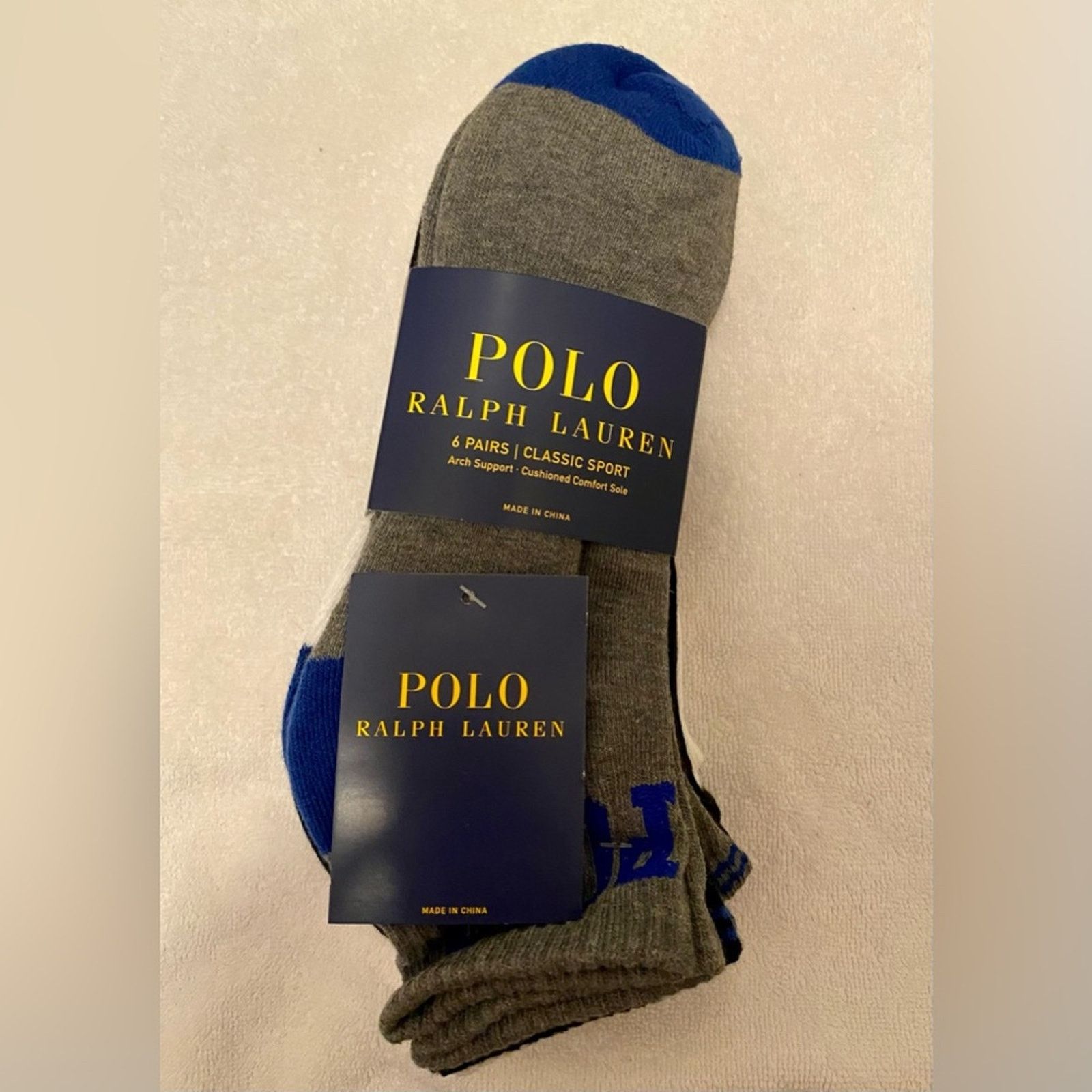 Polo Ralph Lauren Polo Ralph Lauren Men’s 6-Pk. Cushion Quarter Socks Size 32 - 1 Thumbnail