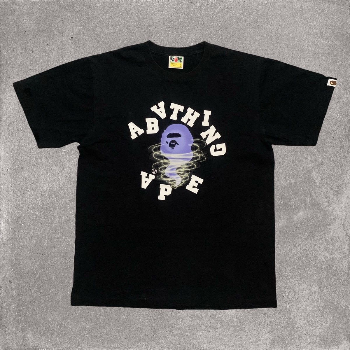 BAPE Broken College Black Tee selling black