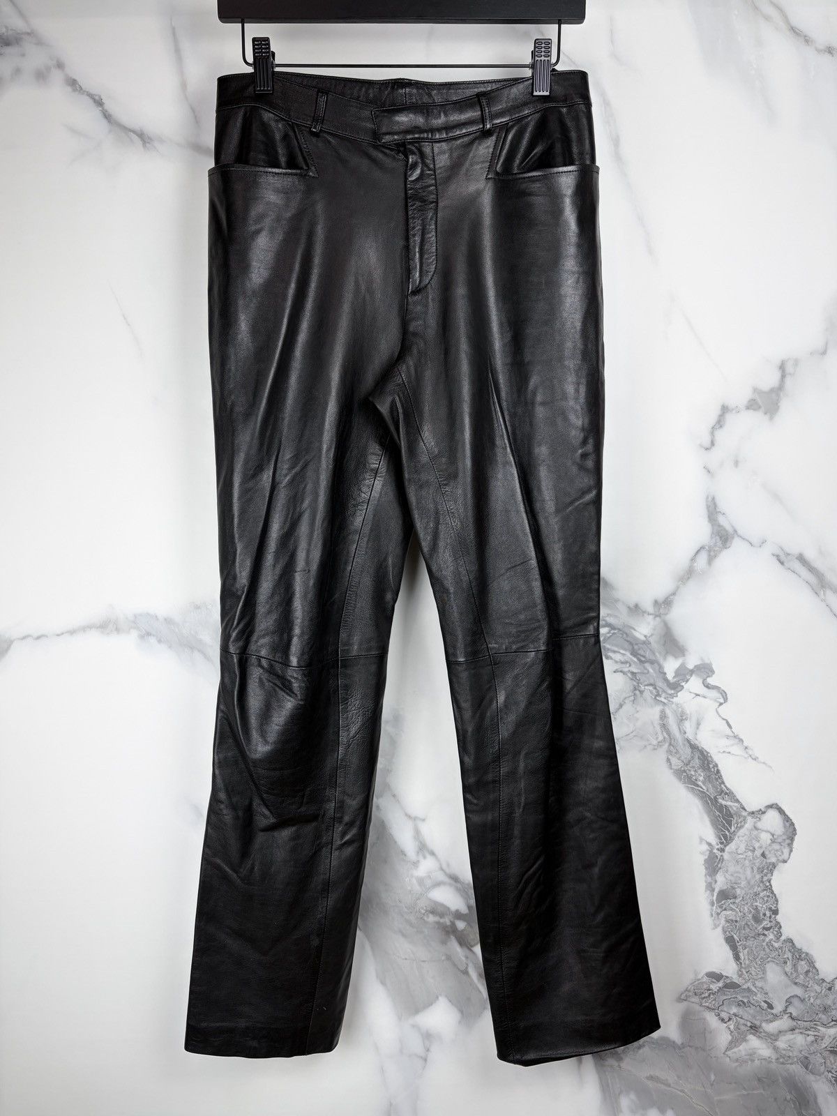 Gucci Gucci Tom Ford Vintage Black Leather Pants Trousers Size US 28 / EU 44 - 1 Thumbnail