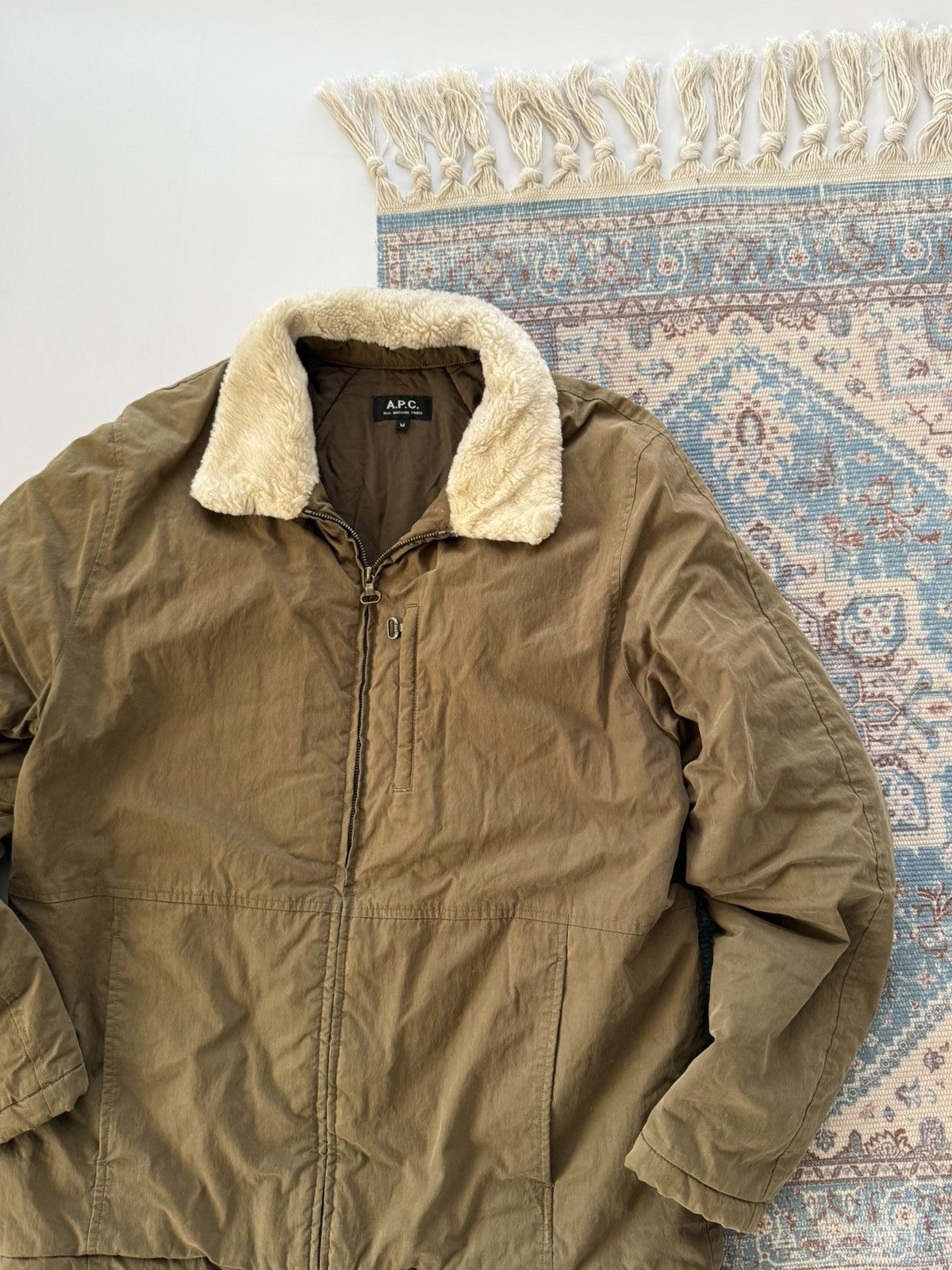 A.P.C. A.P.C. Rue Madame Paris Military Sherpa Khaki Men’s Jacket Size US M / EU 48-50 / 2 - 2 Thumbnail
