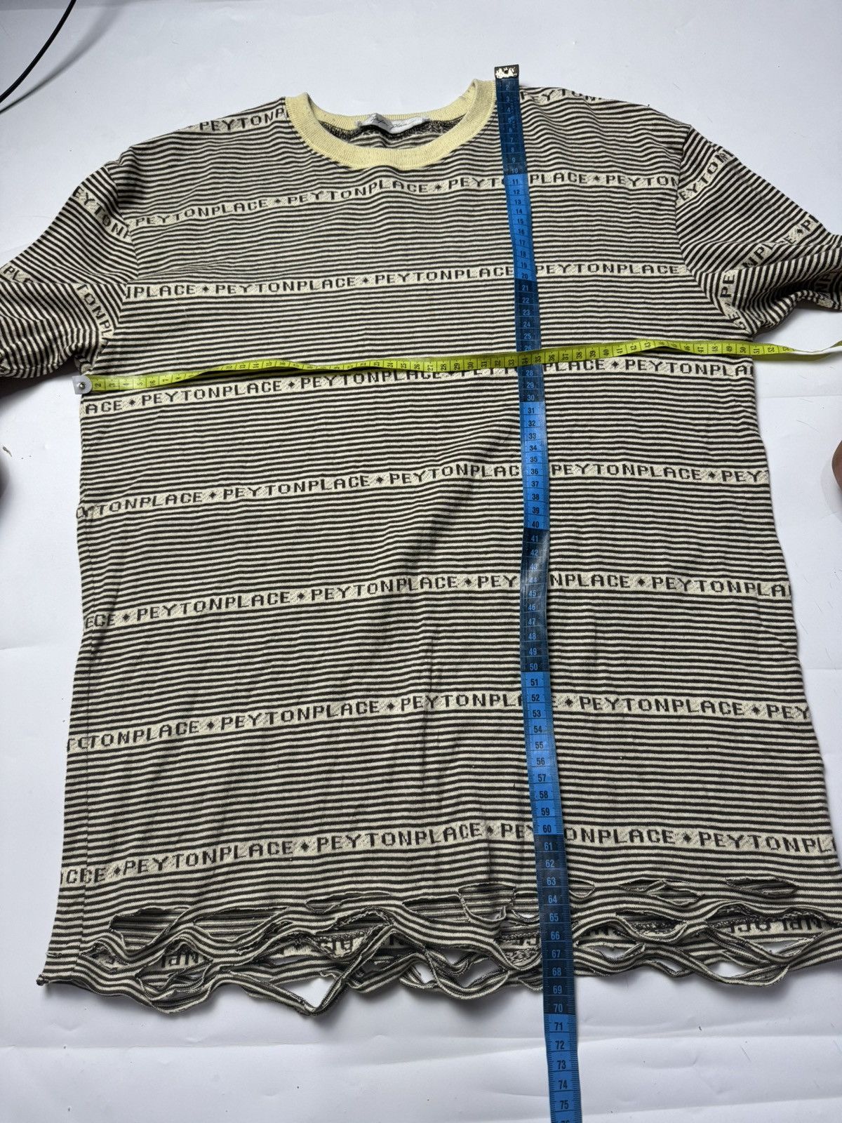 If Six Was Nine × Japanese Brand × PPFM Distressed PPFM Peyton Place Stripe Long Sleeve Size US M / EU 48-50 / 2 - 9 Thumbnail
