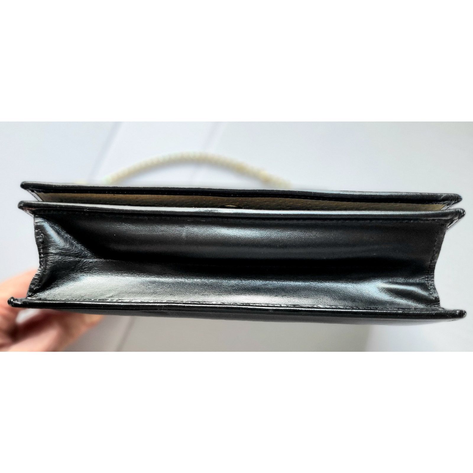 Pierre Cardin Vintage Pierre Cardin Clutch Shoulder Bag Black Leather 70s Size ONE SIZE - 4 Thumbnail