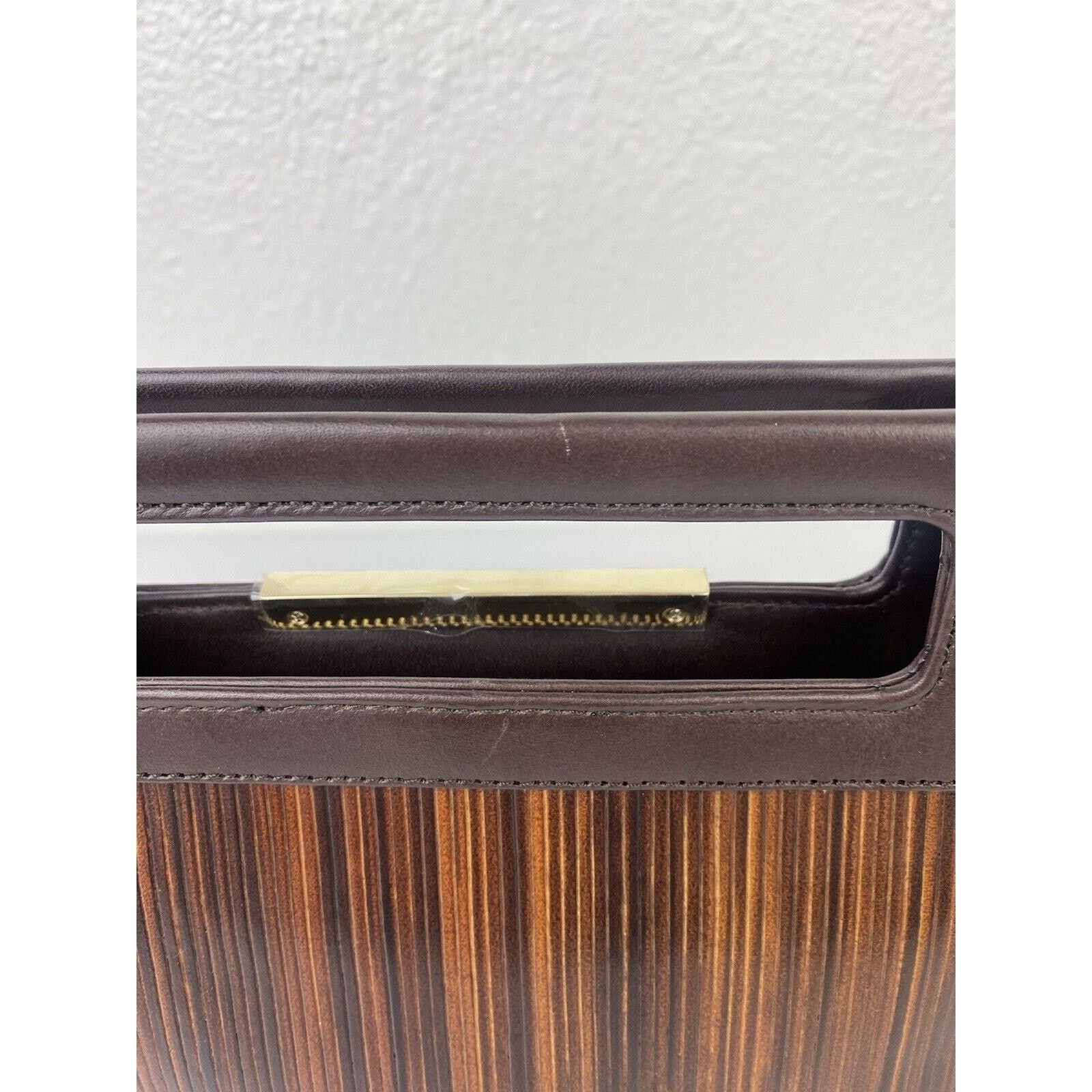 BRAHMIN NWT Brahmin Lenox Brown Balsa Textured Leather Clutch Purse Size ONE SIZE - 9 Thumbnail